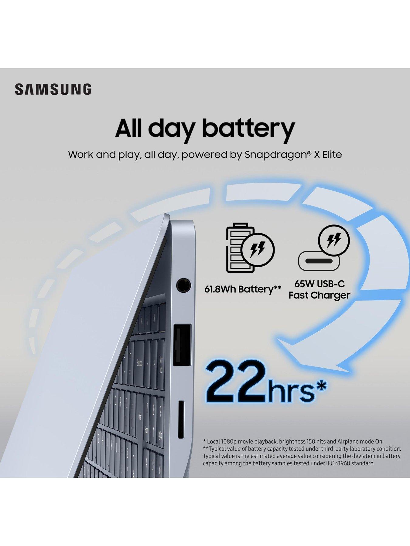 Image 5 of 7 of Samsung Galaxy Book4 Edge - Copilot+ PC - 16in 120Hz AMOLED Touchscreen - Snapdragon X Elite - 16GB RAM - 1TB SSD - Sapphire Blue