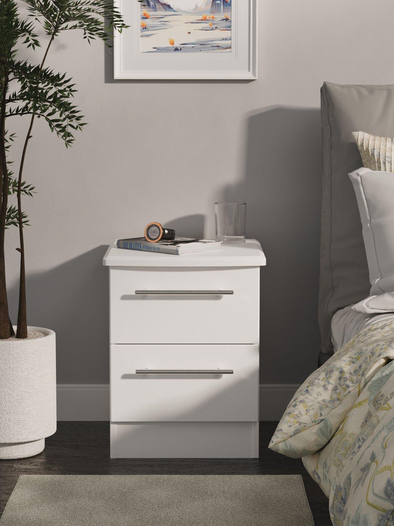 front image of swift-oxford-ready-assembled-2-drawer-bedside-chest