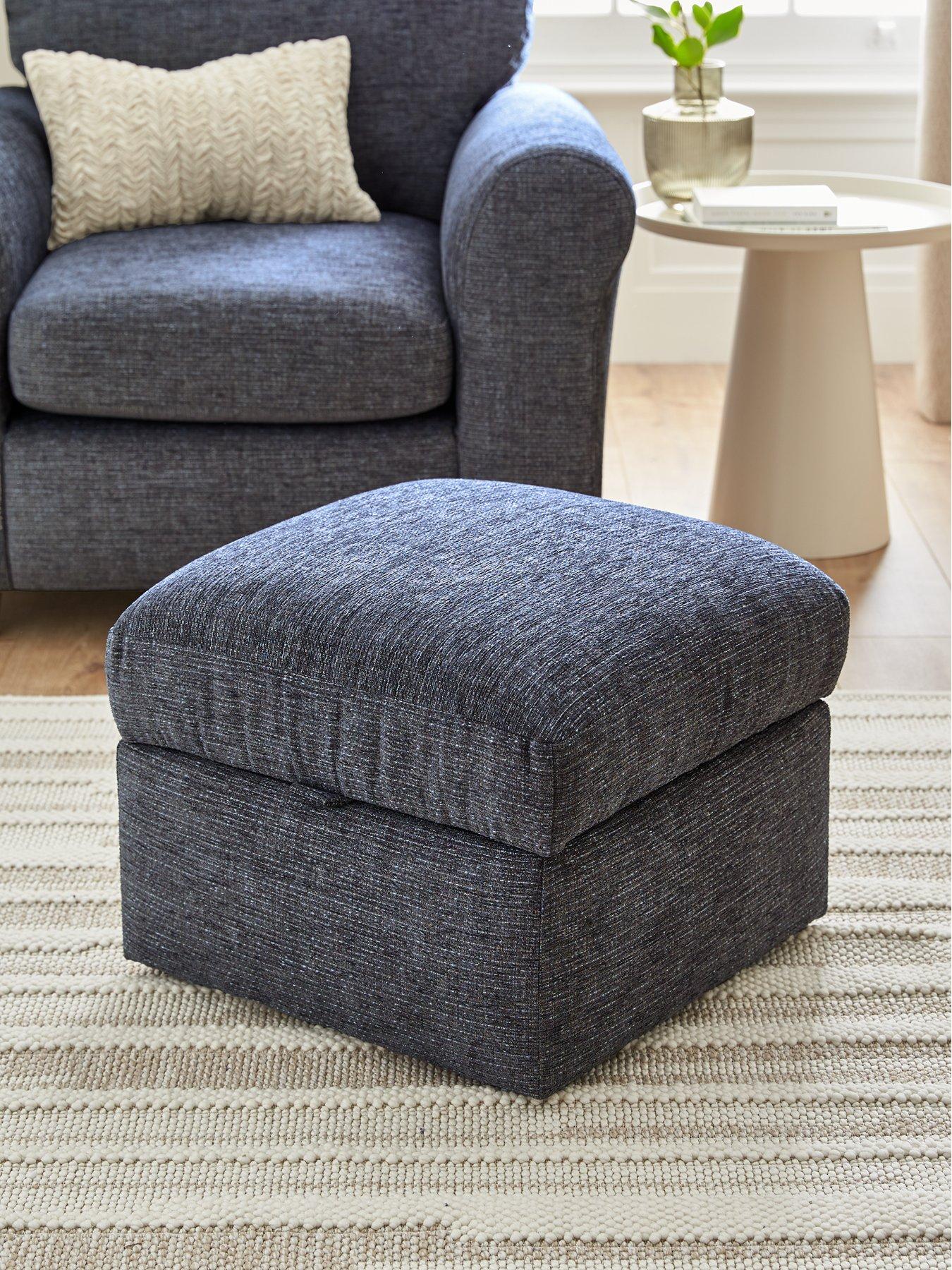 The Very Collection New Bailey Fabric Storage Footstool - FSC Certified