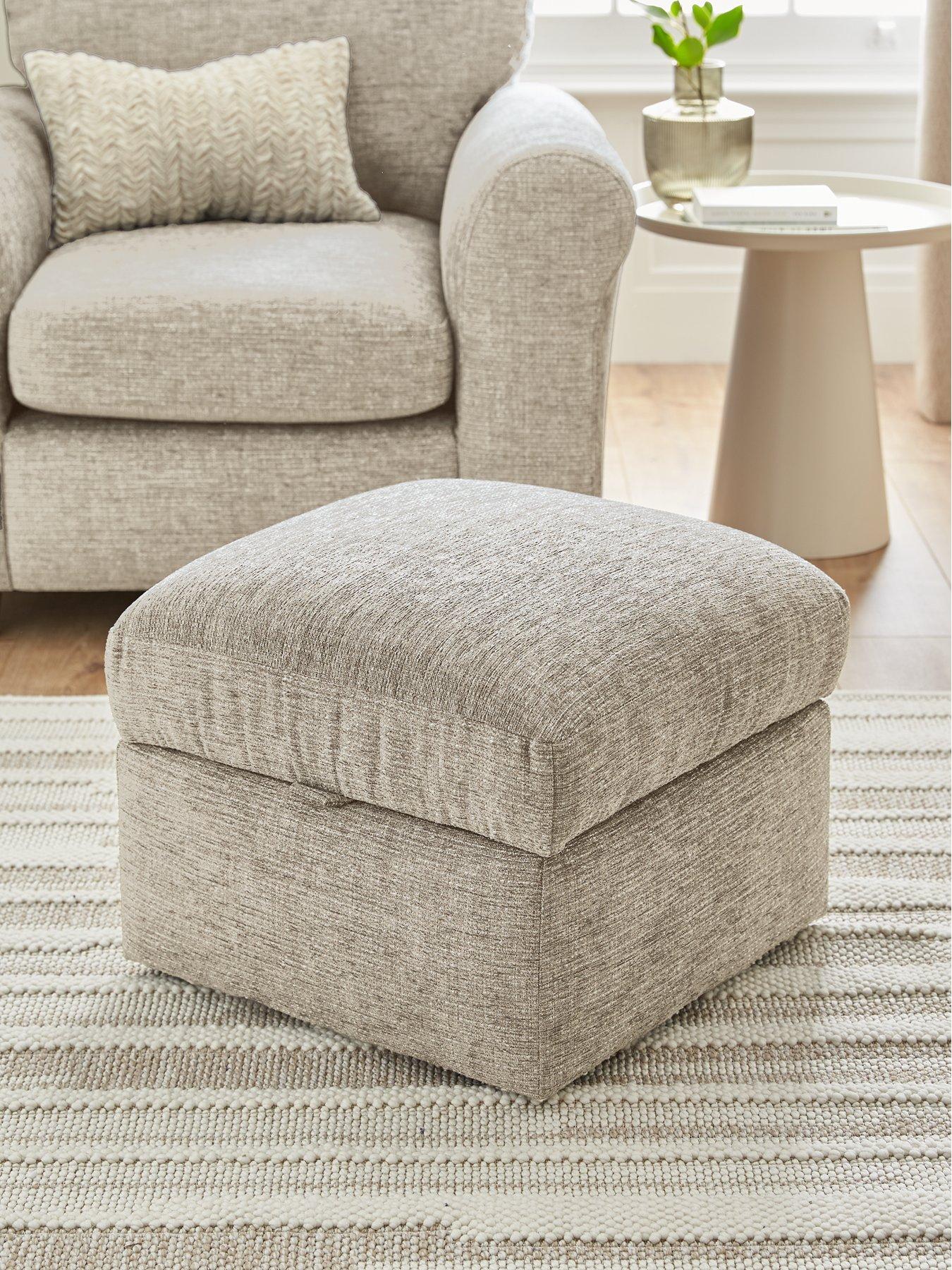 Very Home New Bailey Fabric Storage Footstool - FSC Certified