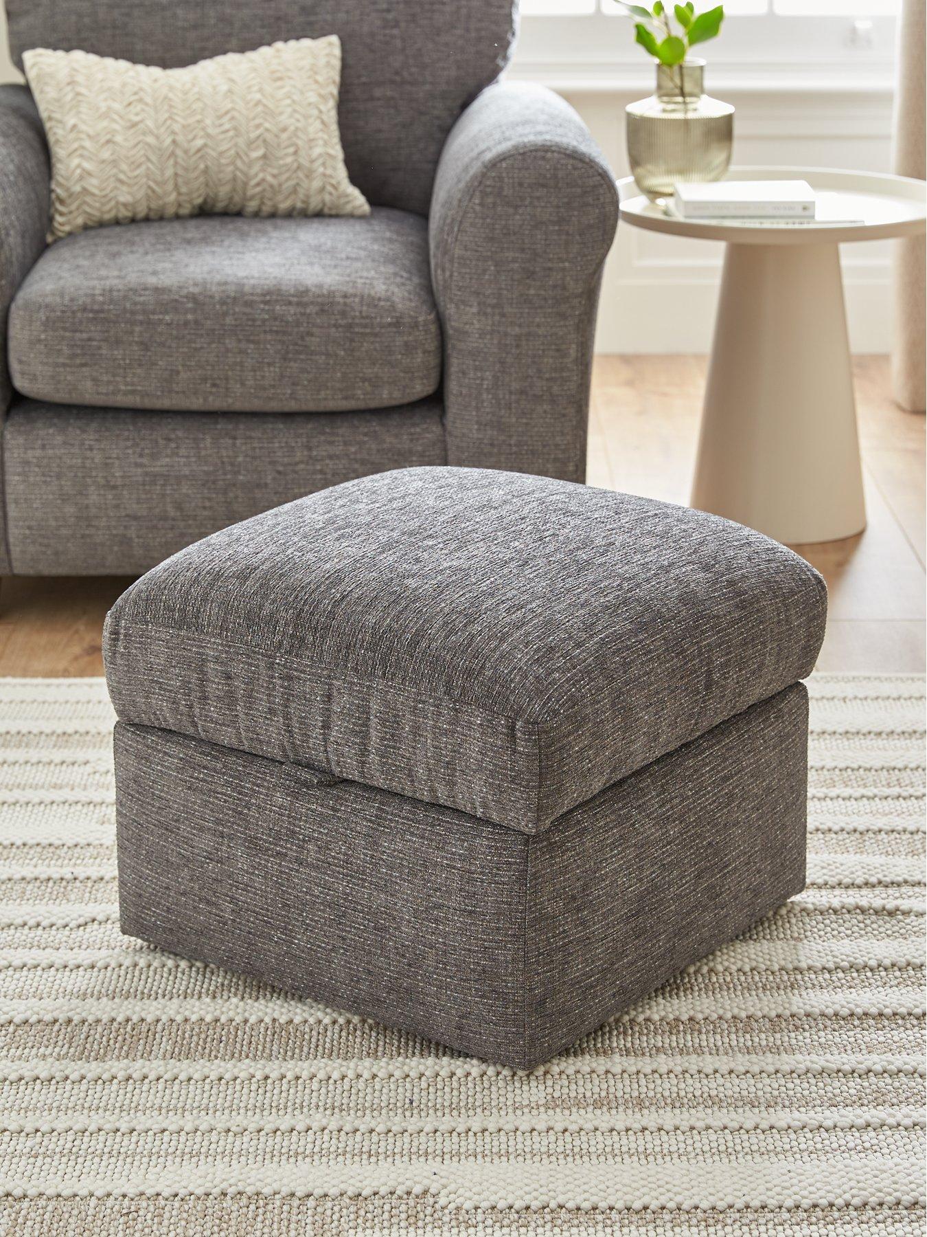 Very Home New Bailey Fabric Storage Footstool - FSC Certified