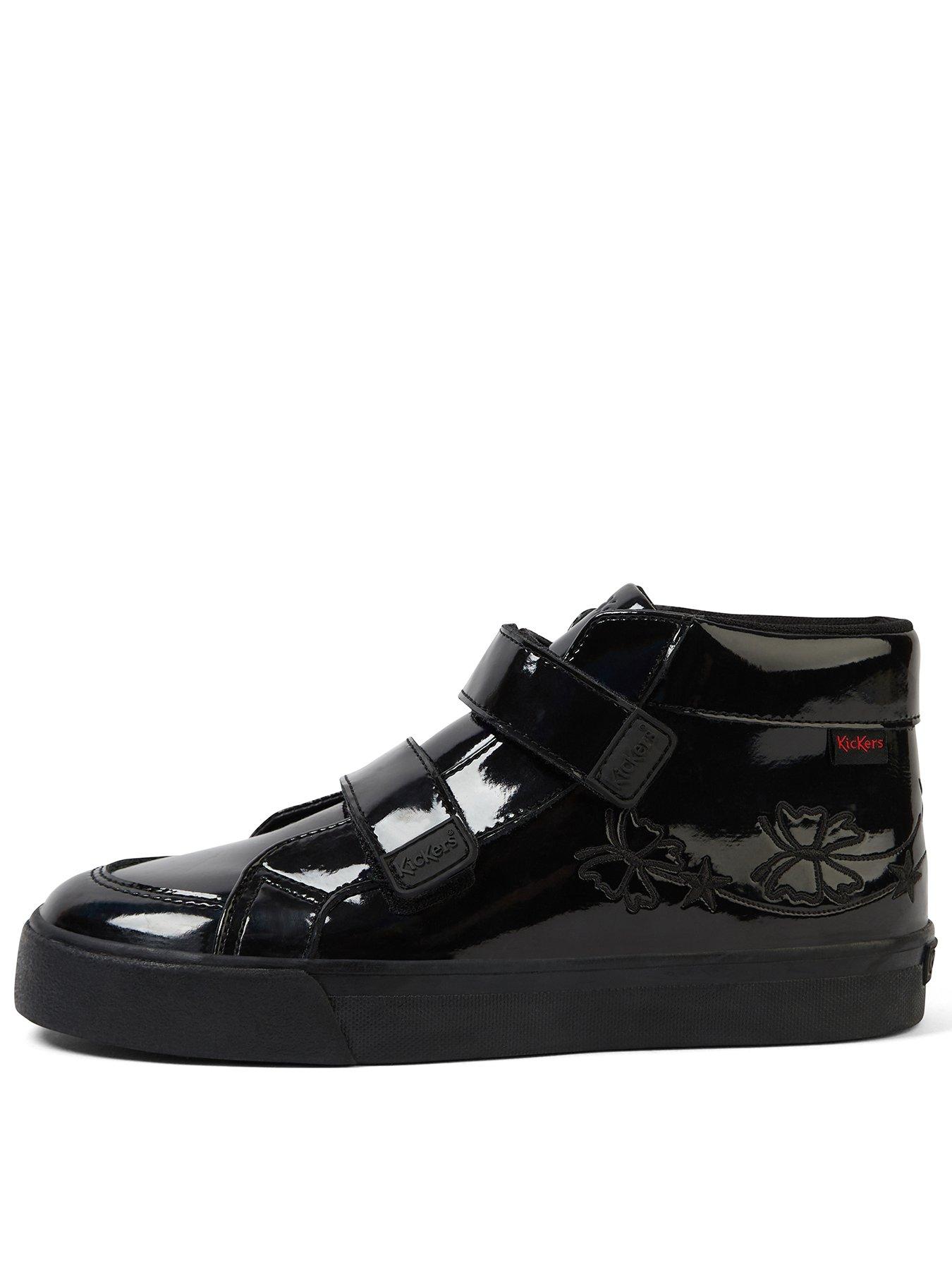 undefined Girls Tovni Hi Vel Stardust Patent Leather School Shoe - Black