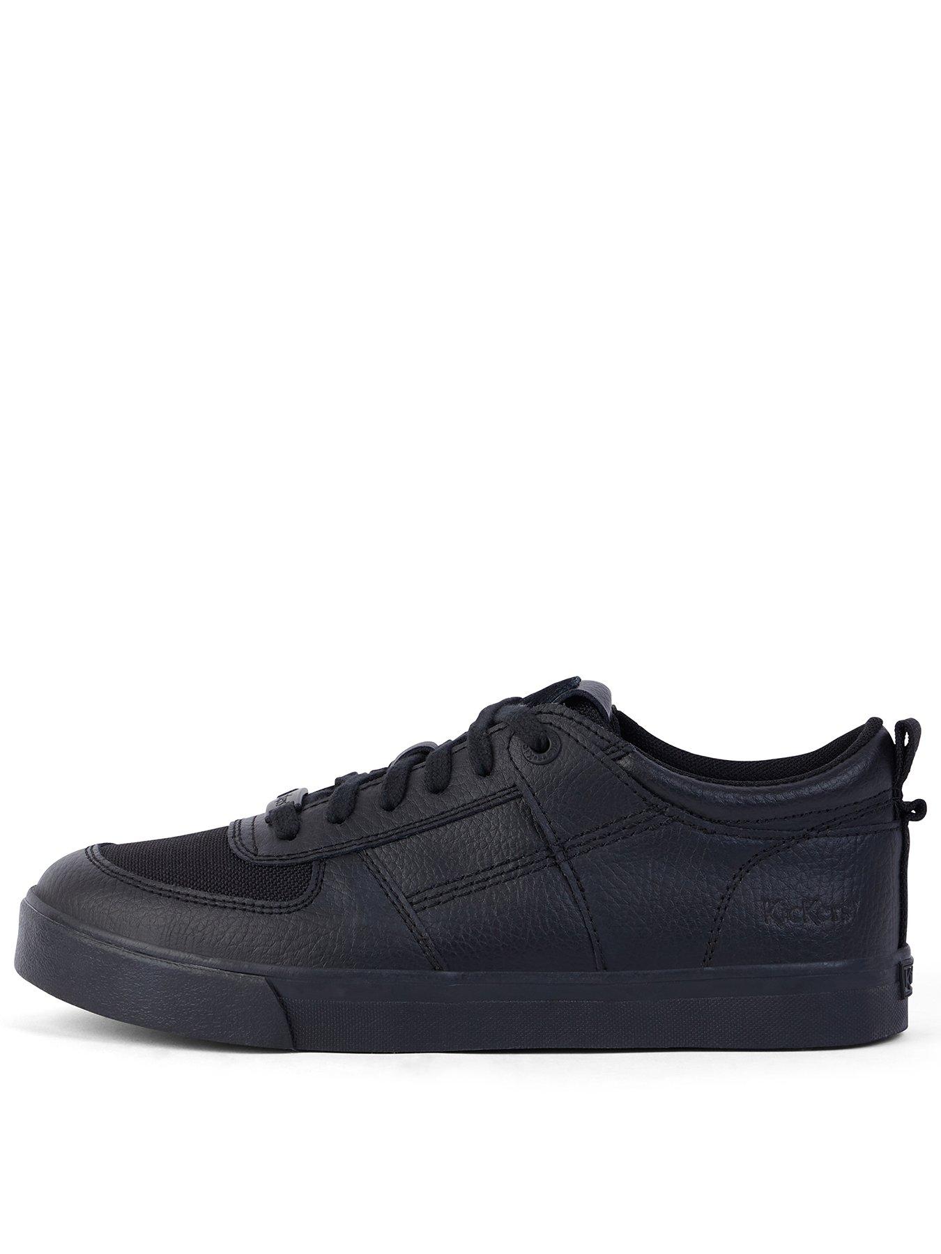 undefined Unisex Tovni Lo Mix Mesh Leather School Shoe - Black