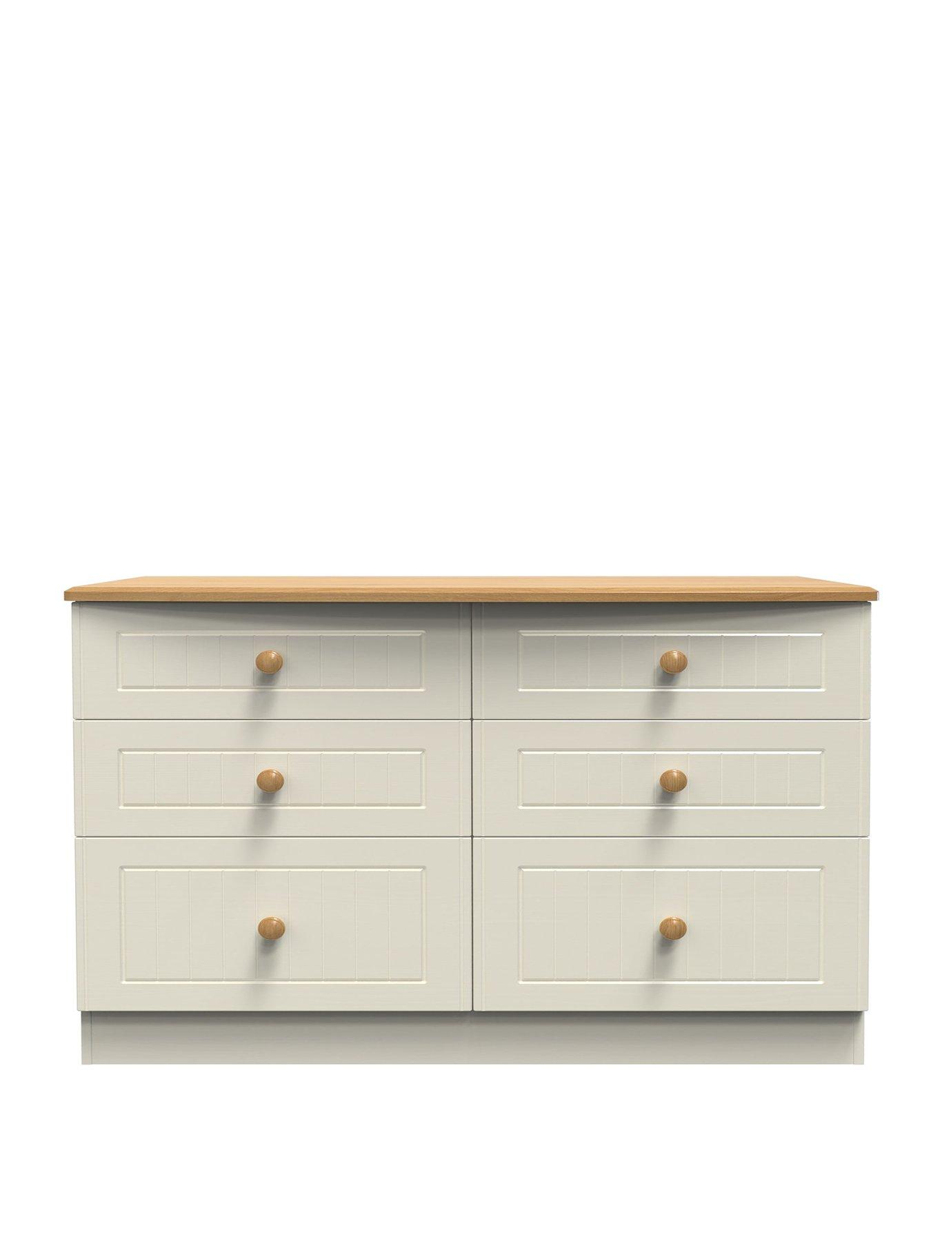 stillFront image of swift-harrogate-ready-assembled-6-drawer-wide-chest