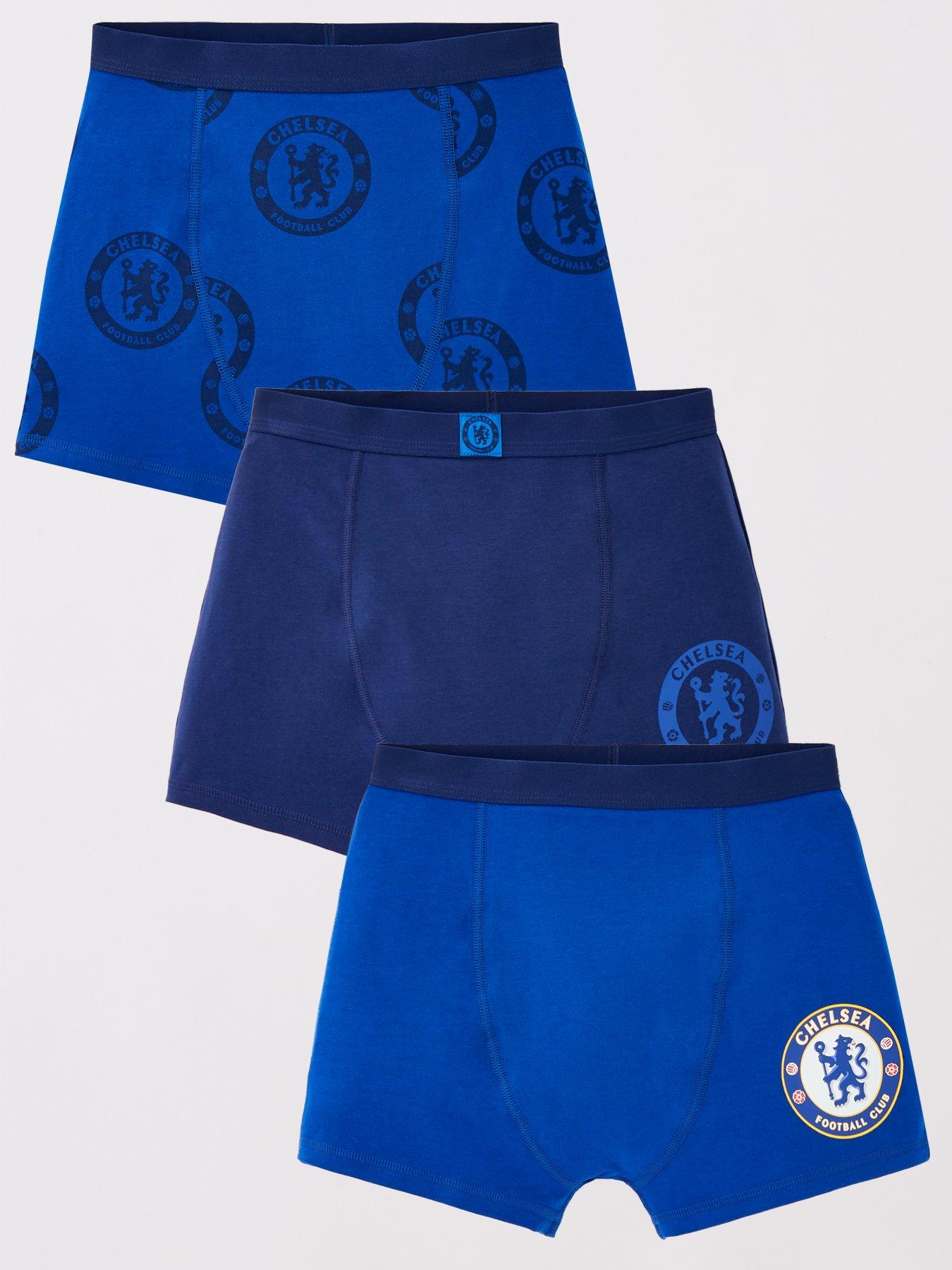 Image 1 of 5 of Chelsea Football 3 Pack Boxer Trunks - Navy