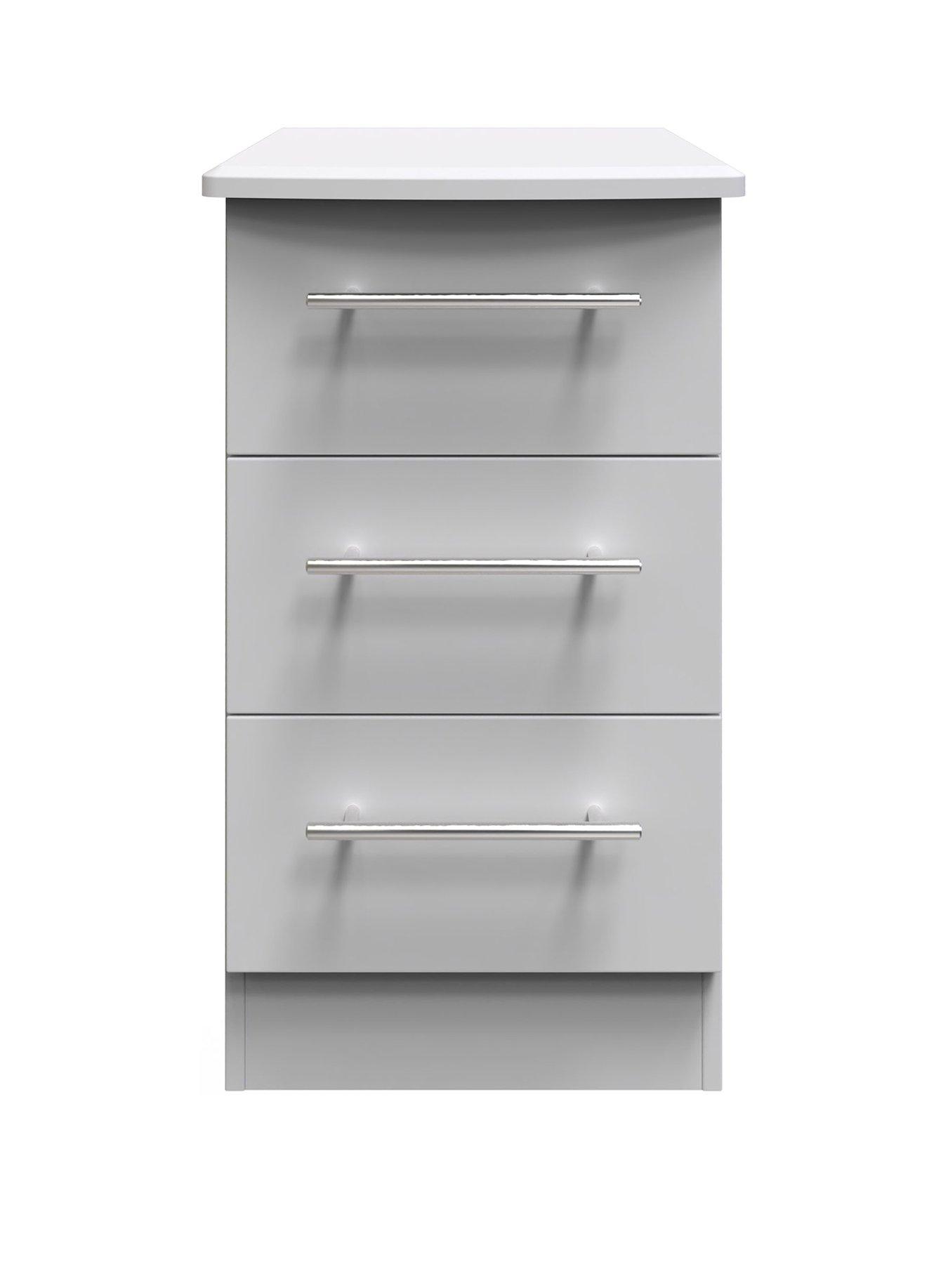  image of swift-oxford-ready-assembled-3-drawer-bedside-cabinet