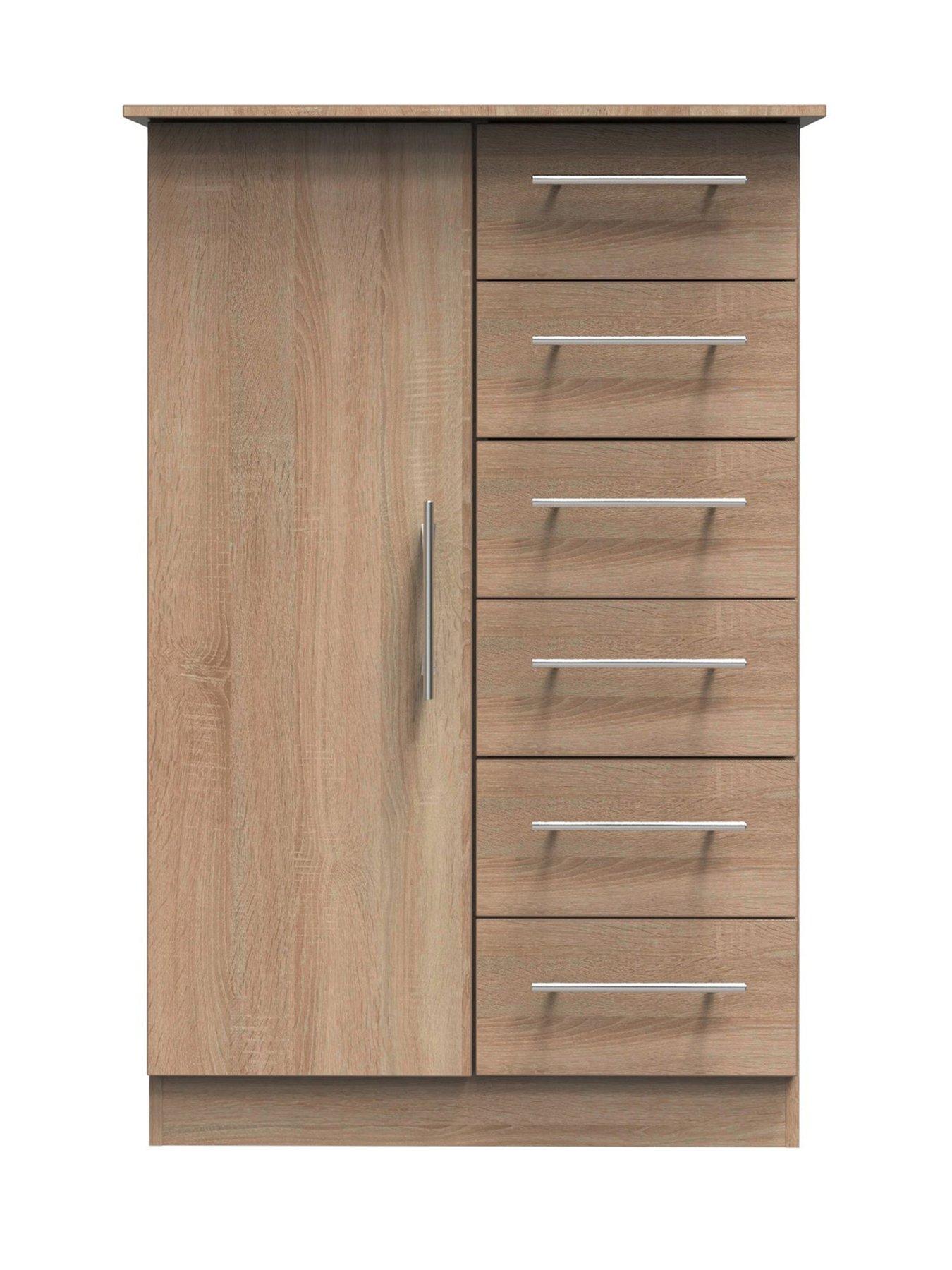undefined Oxford Ready Assembled 1 Door, 5 Drawer Kids Wardrobe