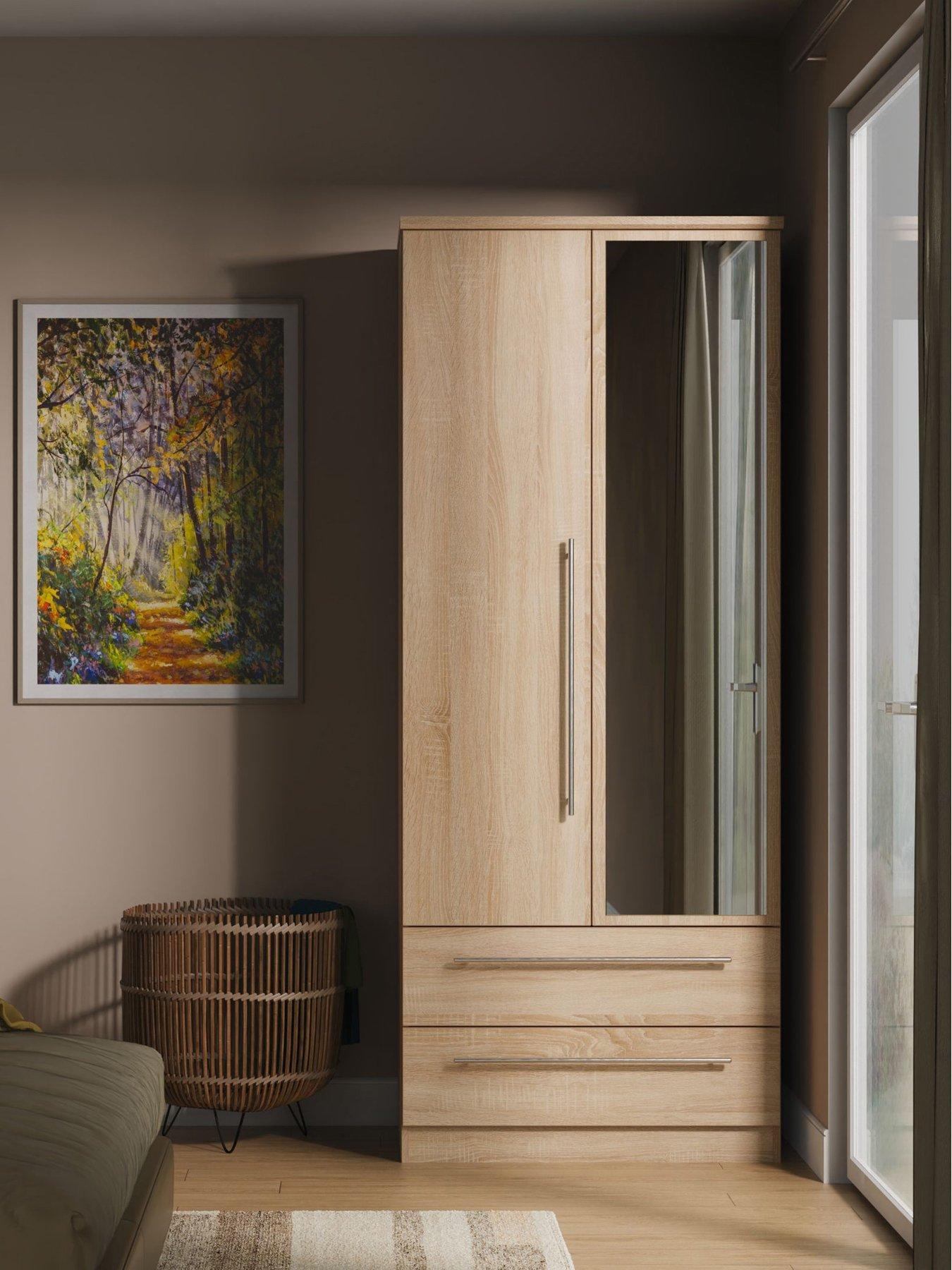undefined Oxford Ready Assembled 2 Door, 2 Drawer Mirrored Wardrobe