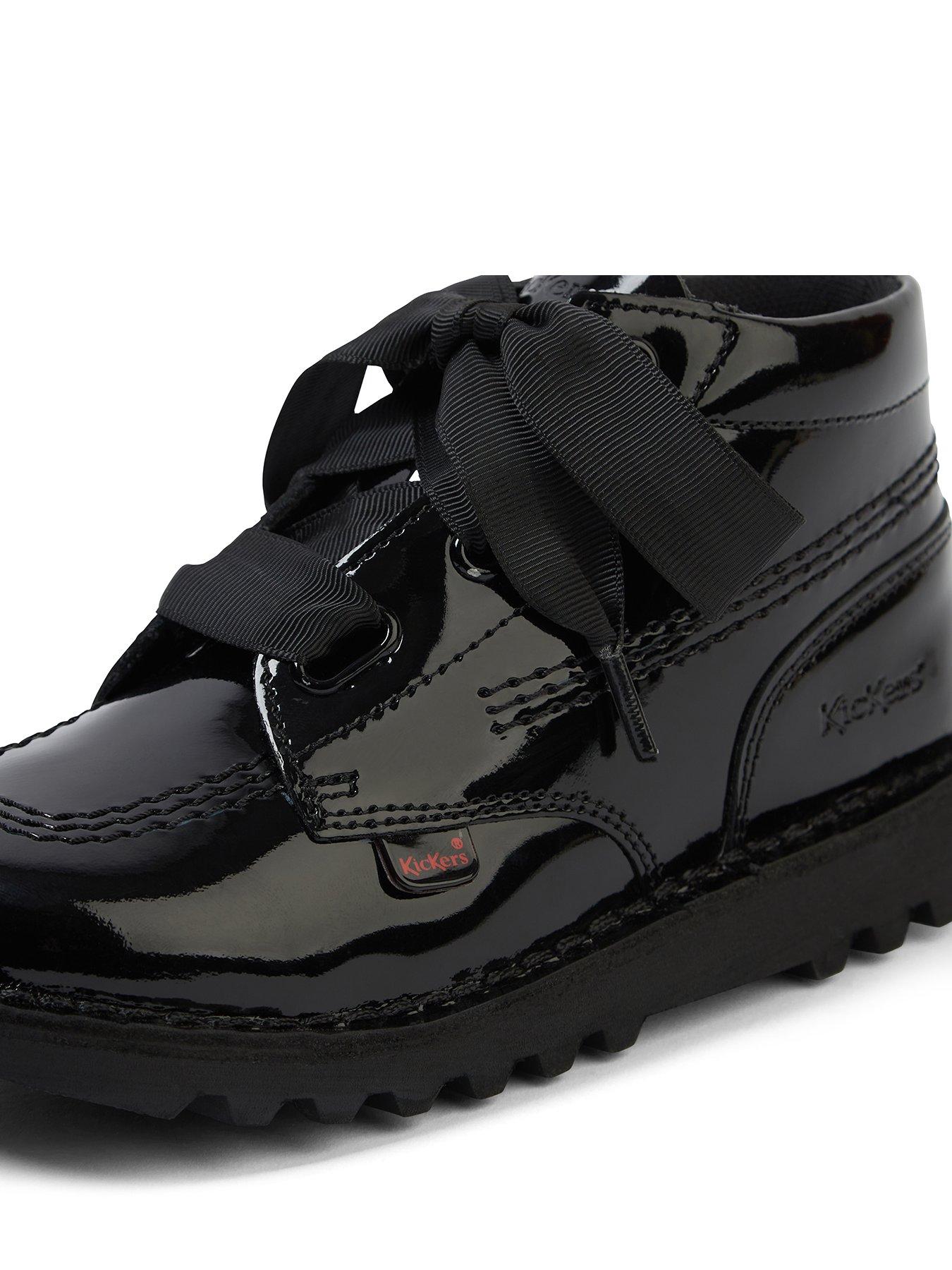 Kickers Girls School Shoes Boots Womens Black Kickers Kick Kori