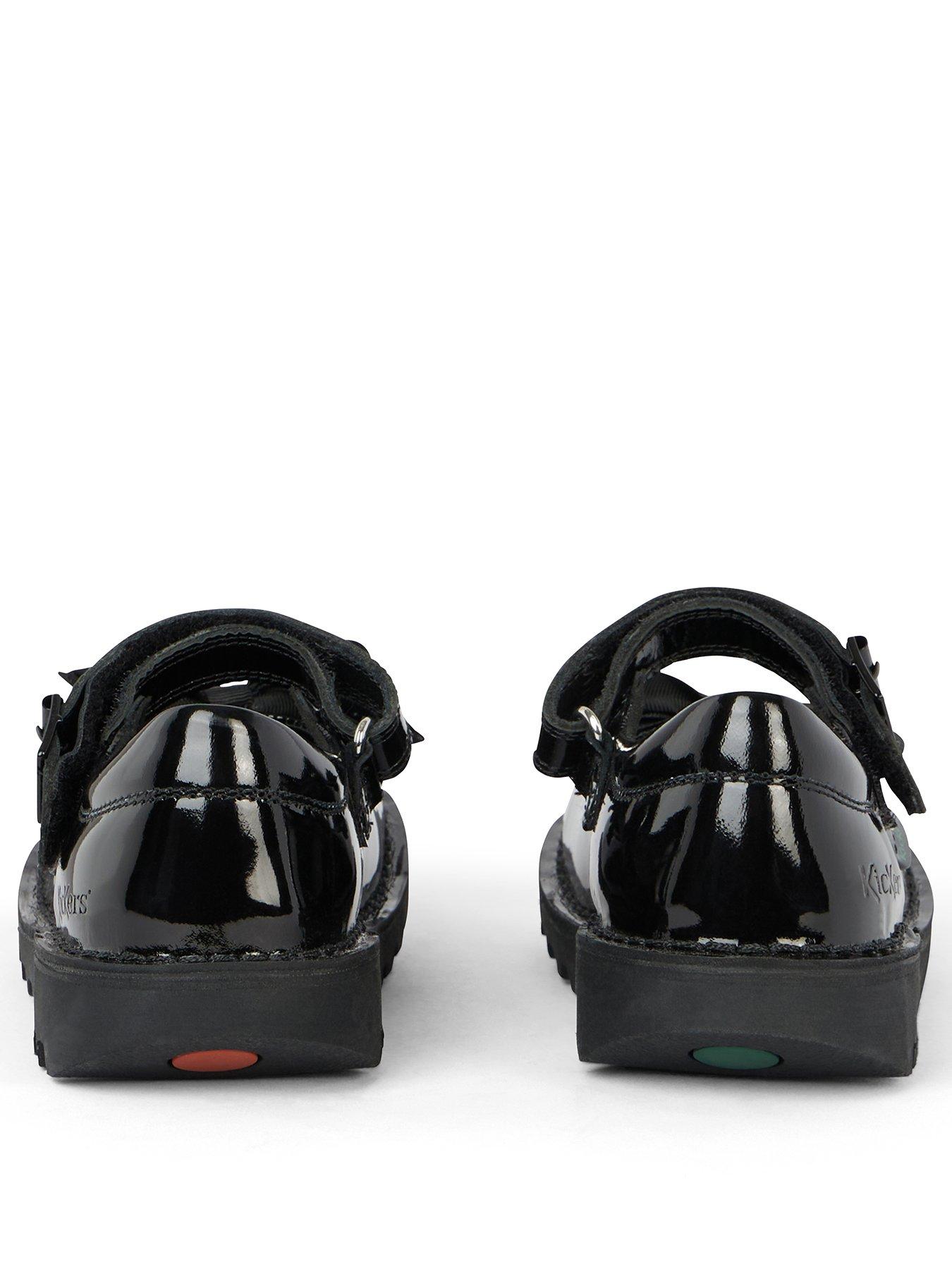 Kickers Girls Kick Mj Bow Patent Leather School Shoe Black
