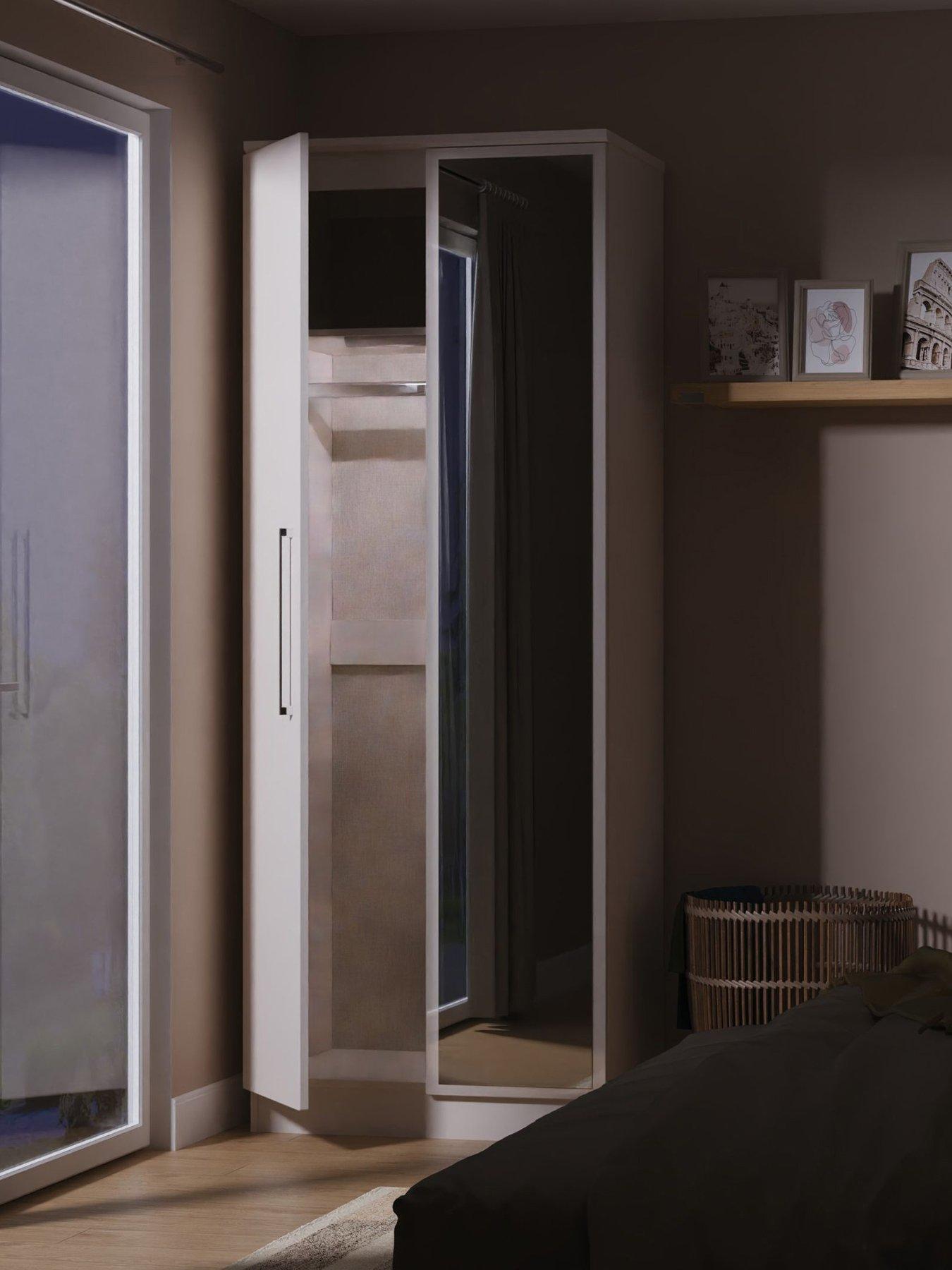 undefined Vegas Ready Assembled Tall 2 Door Mirrored Wardrobe