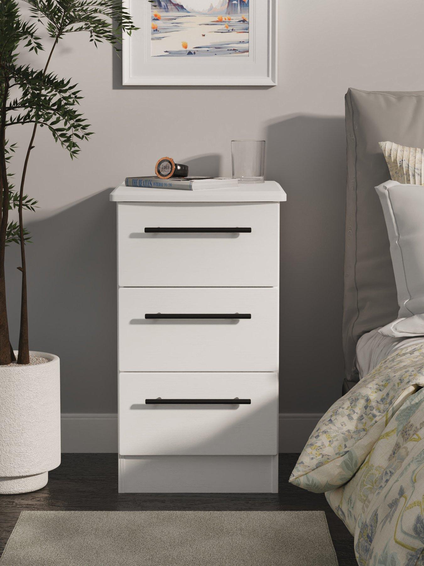 front image of swift-boston-ready-assembled-3-drawer-bedside-chest