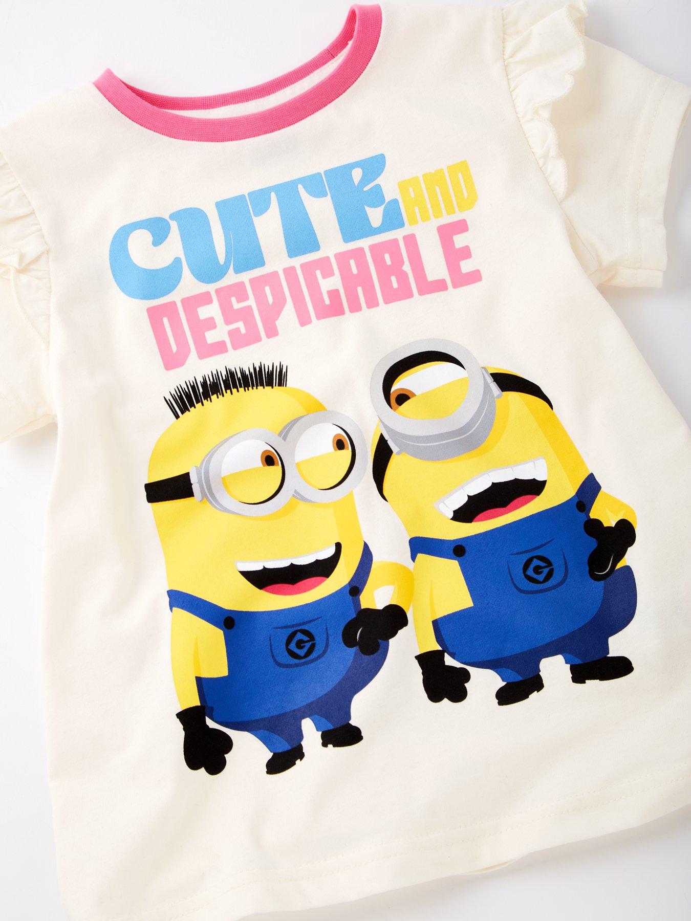  image of minions-girls-minion-short-sleeve-pyjamas-pink