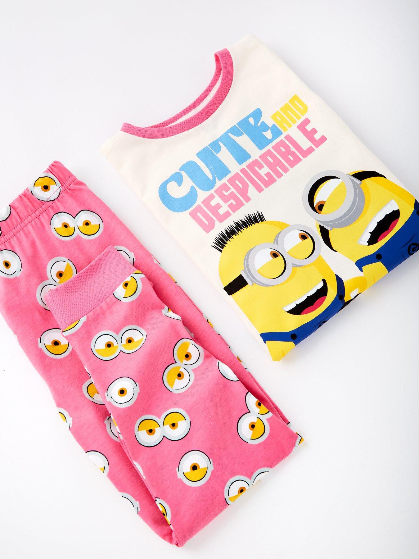  image of minions-girls-minion-short-sleeve-pyjamas-pink