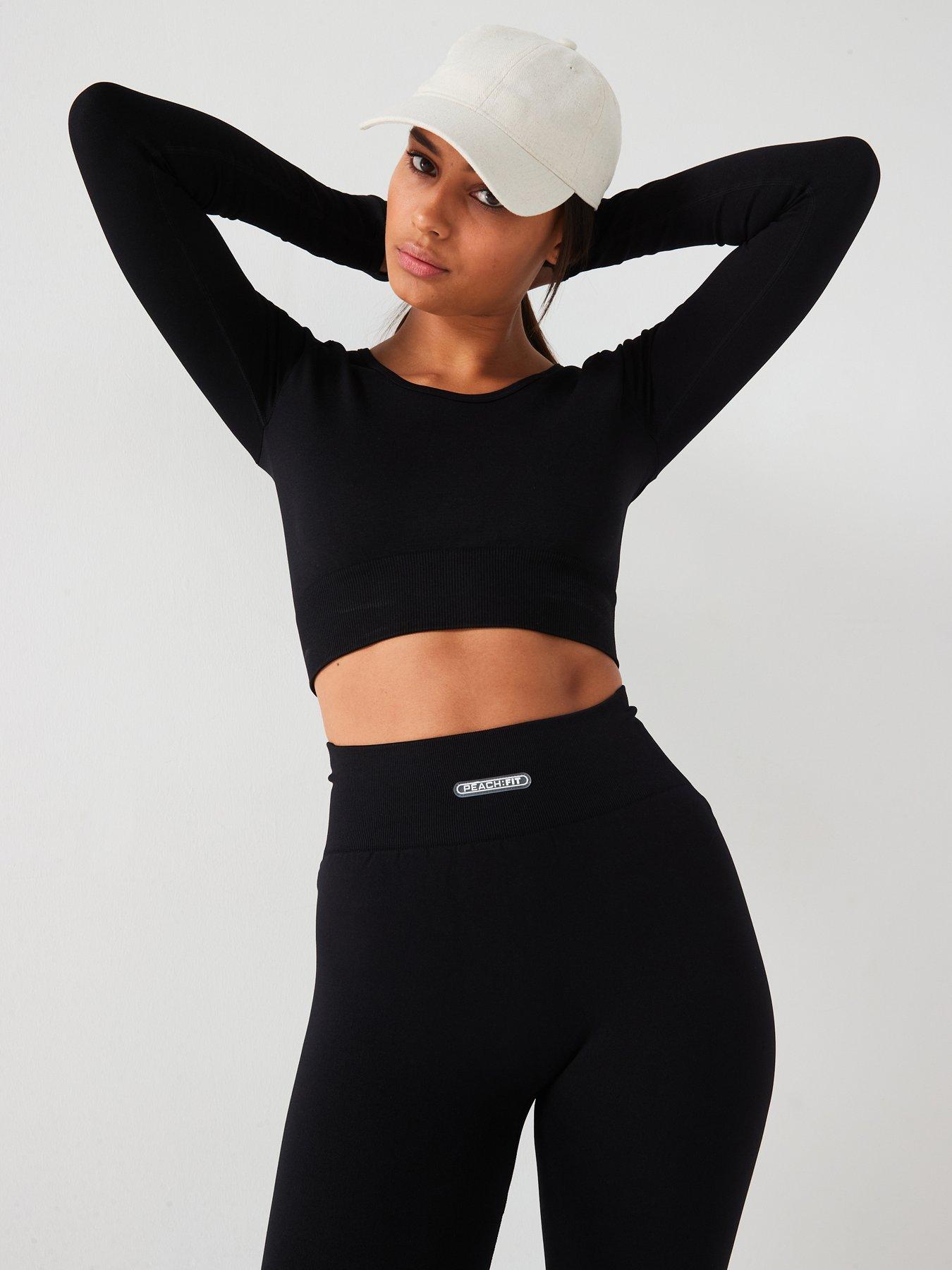 undefined Womens Amber Seamless Long Sleeve Top - Black