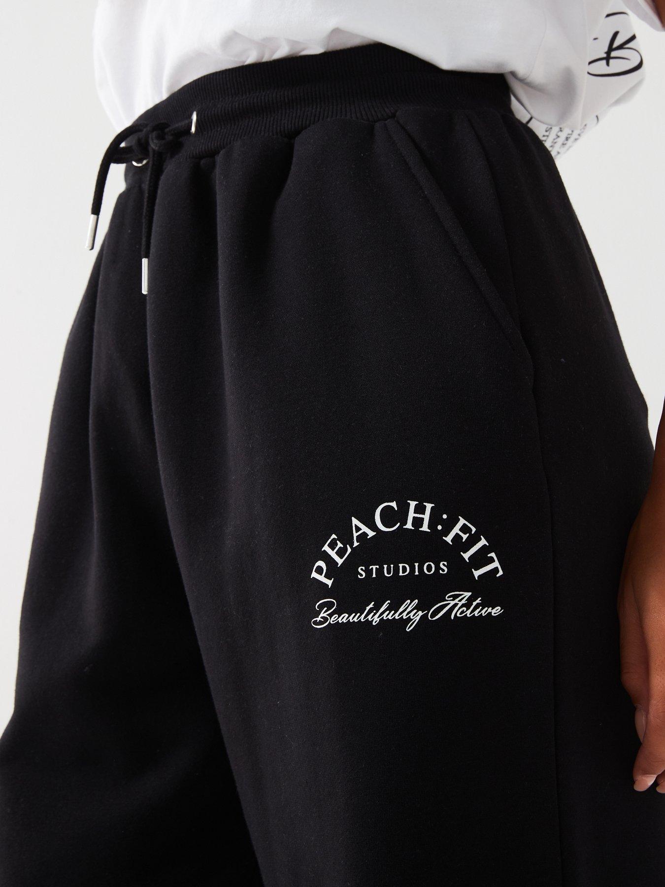  image of peach-fit-womens-beautifully-active-oversized-jogger-black