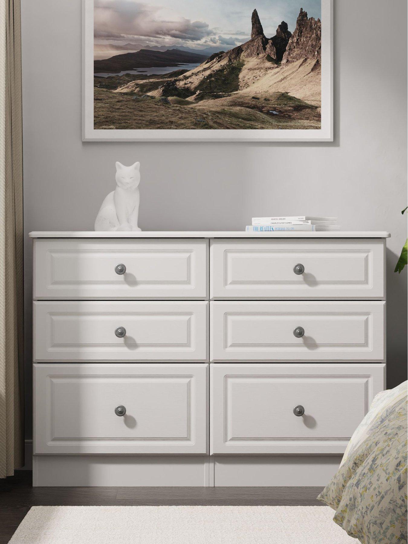 SWIFT Cambridge Ready Assembled 6 Drawer Wide Chest