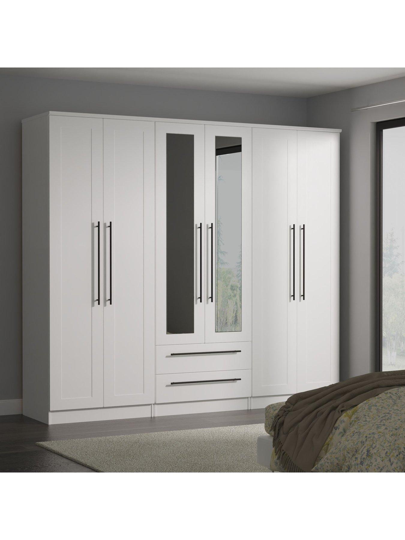 swift-boston-part-assemblednbsptall-6-door-2-drawer-mirrored-wardrobe