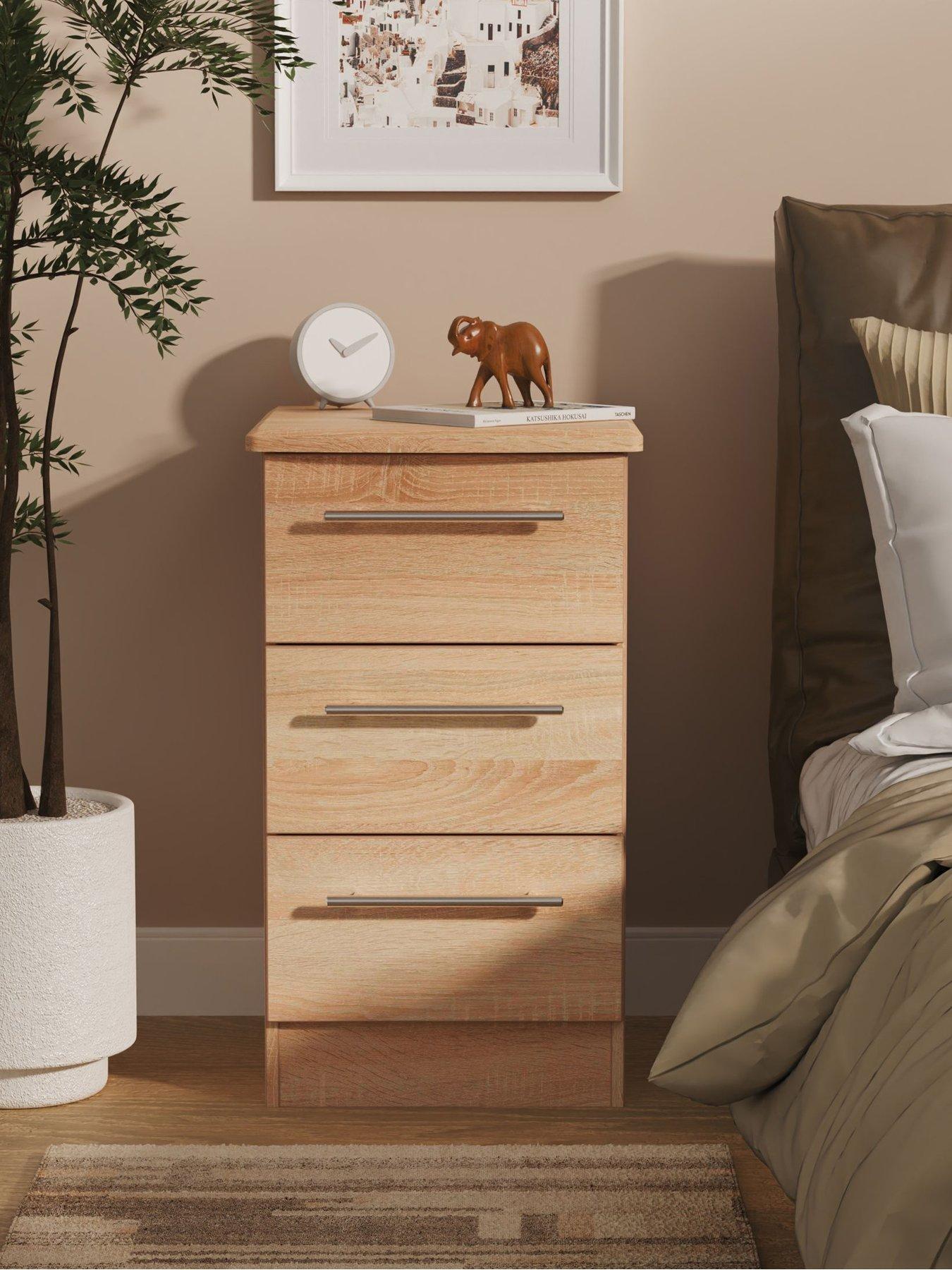 undefined Ready Assembled Oxford 3 Drawer Bedside Chest