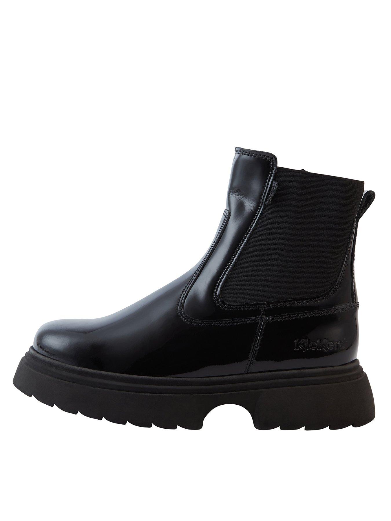 undefined Kenzi Patent Leather Chelsea Boots - Black