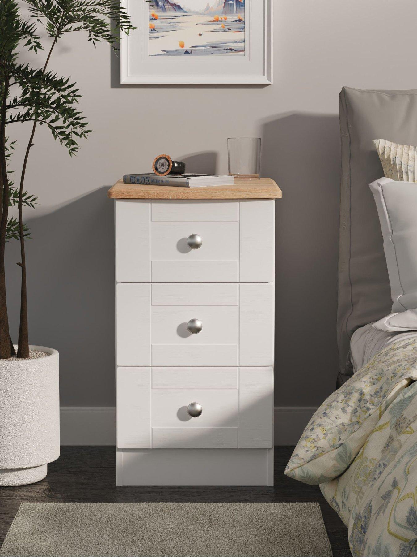 SWIFT Sydney Ready Assembled 3 Drawer Bedside Chest