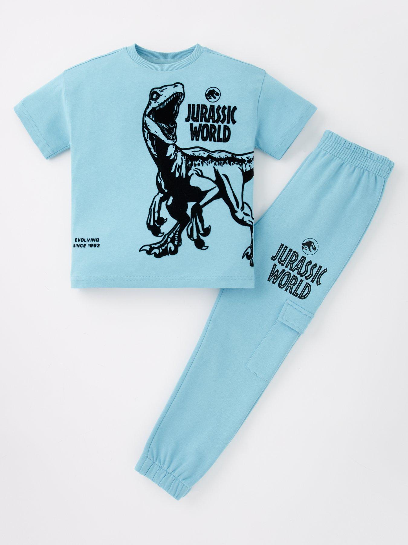  image of jurassic-world-2-piece-t-shirt-and-cargo-jogger-set-blue