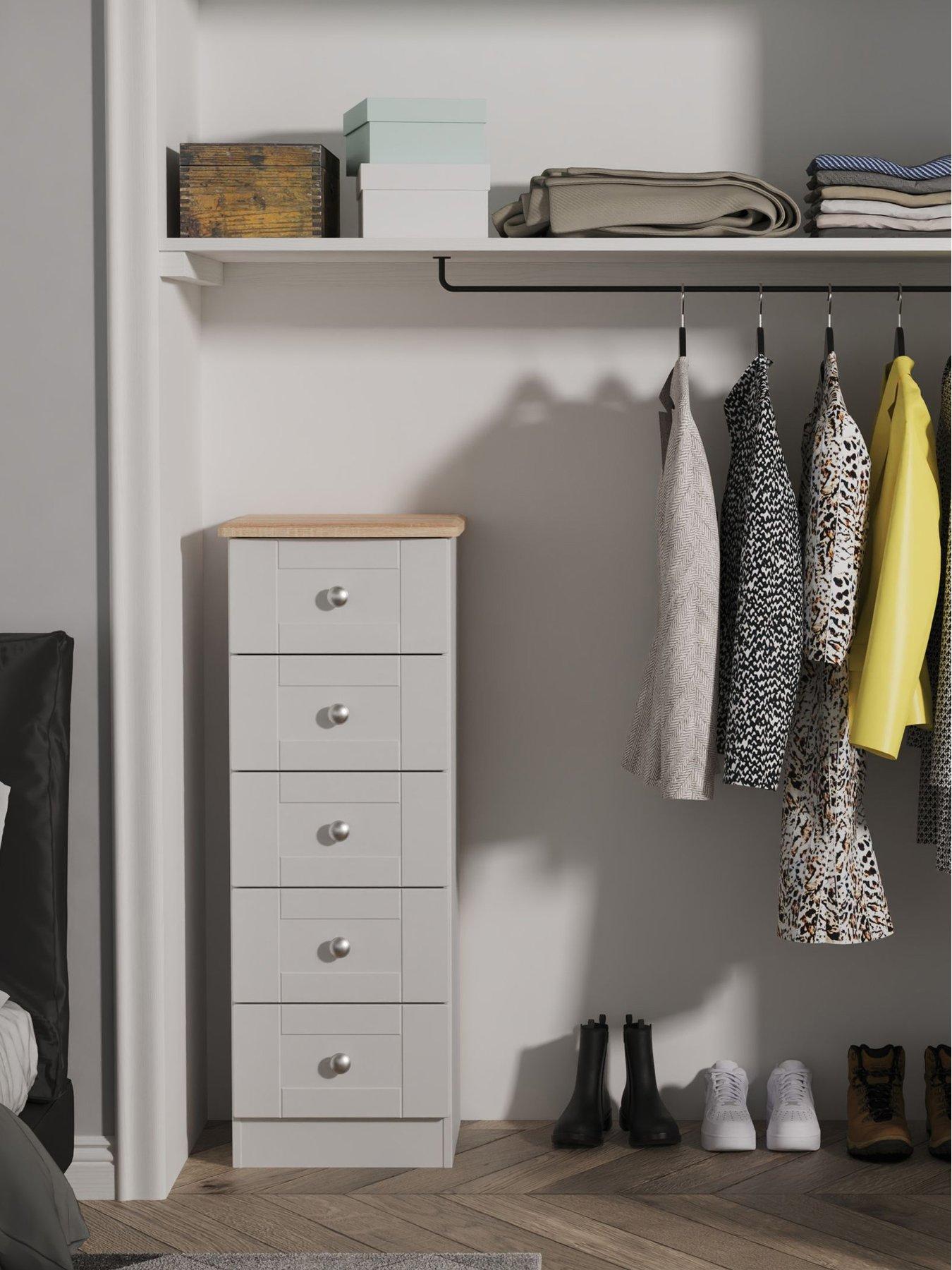  image of swift-sydney-ready-assembled-5-drawer-bedside-chest