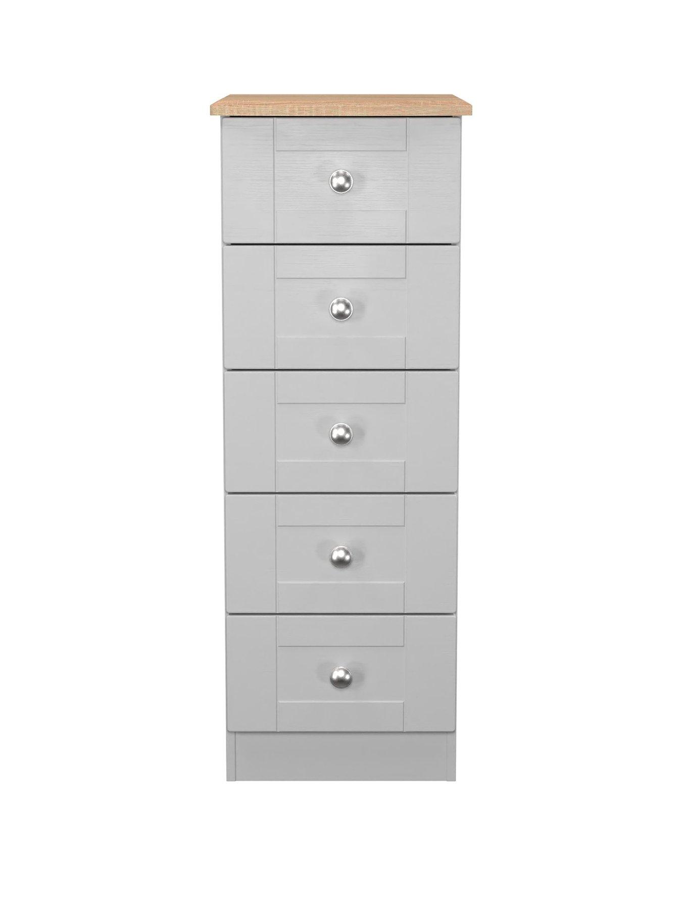  image of swift-sydney-ready-assembled-5-drawer-bedside-chest