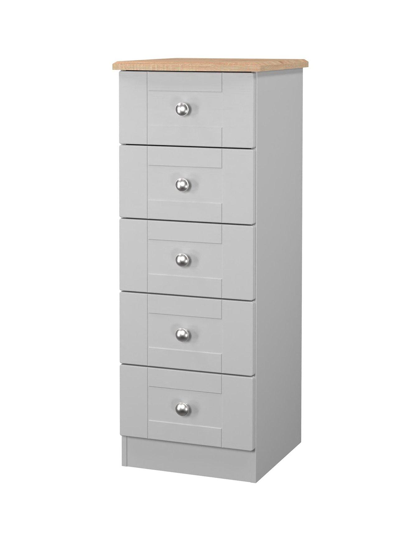  image of swift-sydney-ready-assembled-5-drawer-bedside-chest