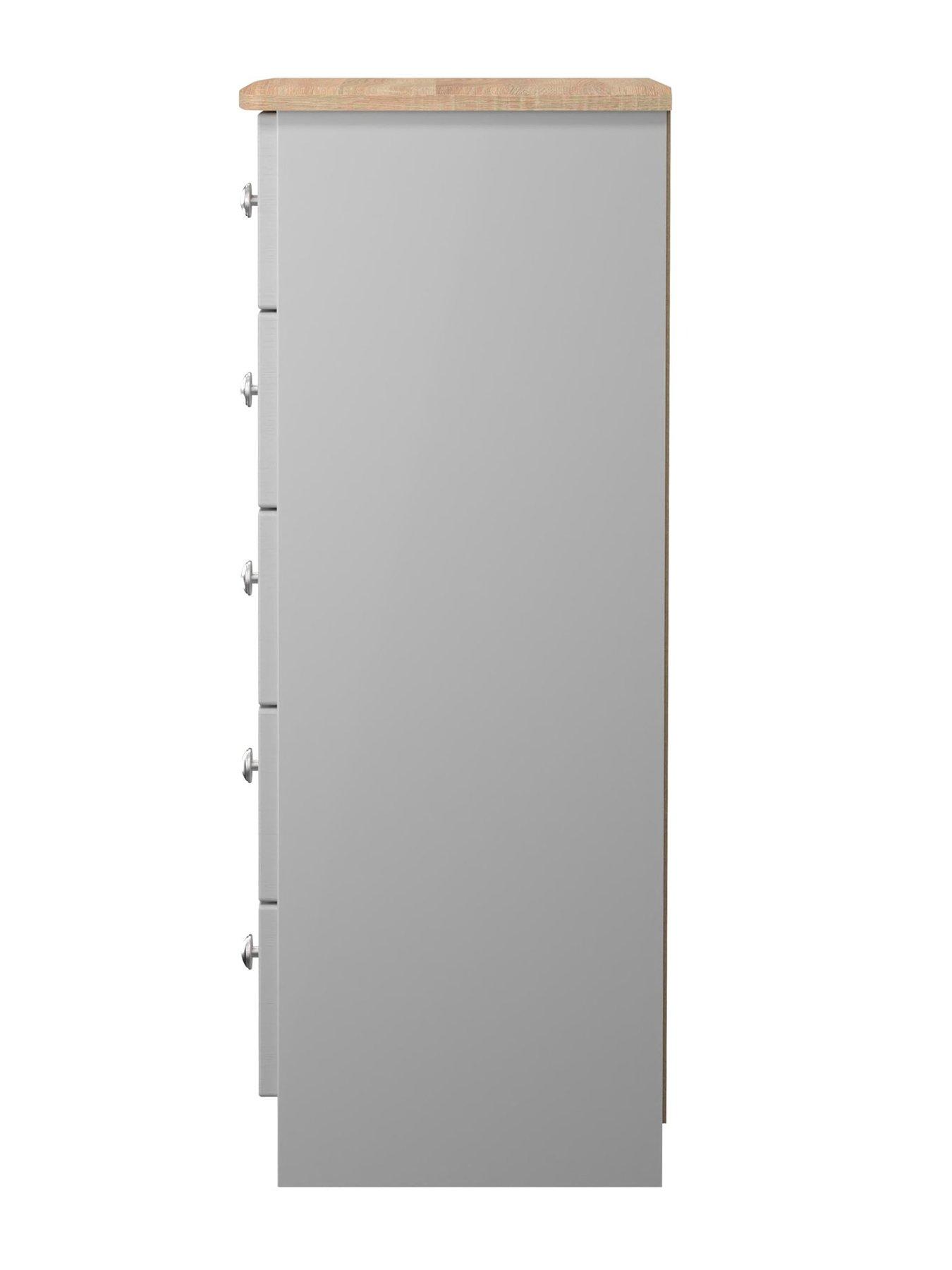  image of swift-sydney-ready-assembled-5-drawer-bedside-chest