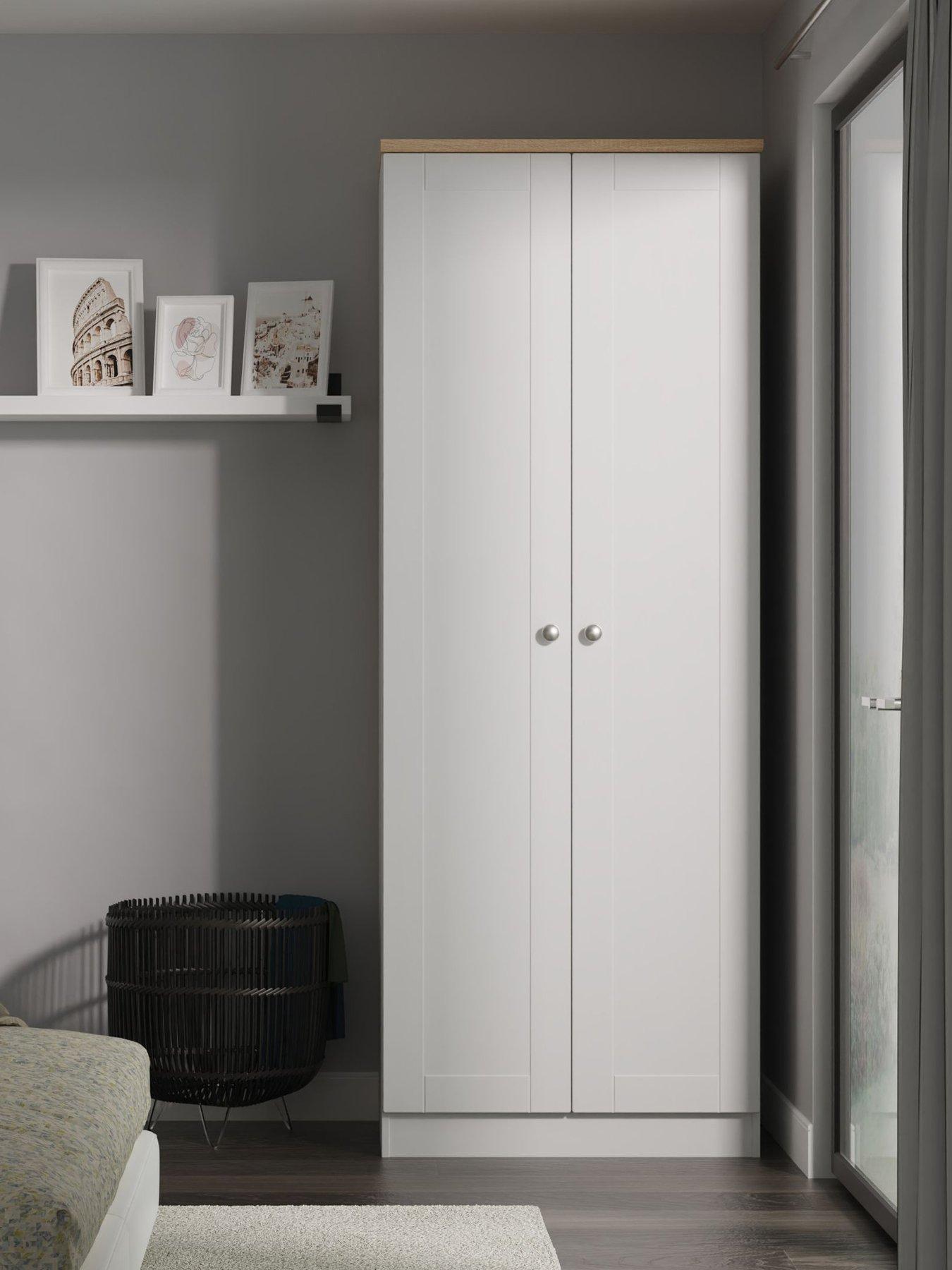 undefined Sydney Ready Assembled Tall Plain Double Wardrobe