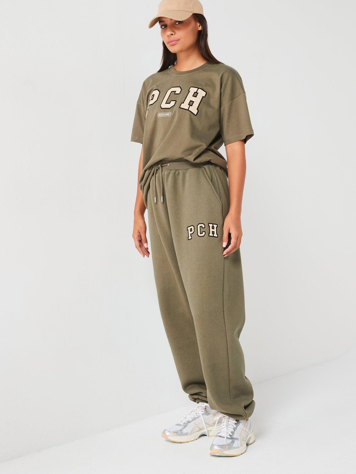  image of peach-fit-womens-ivy-oversized-jogger-khaki