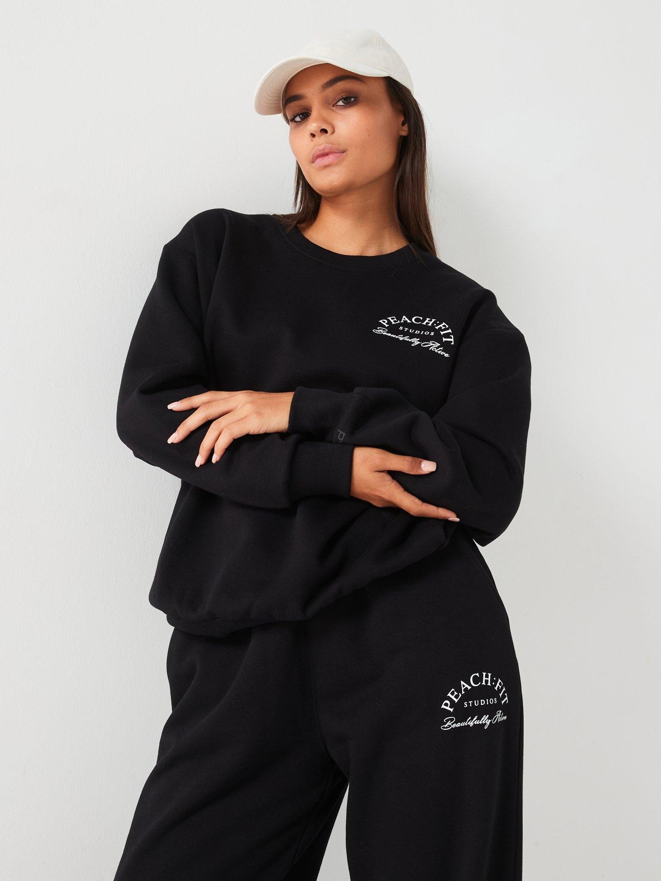undefined Womens Beautifully Active Oversized Sweatshirt - Black