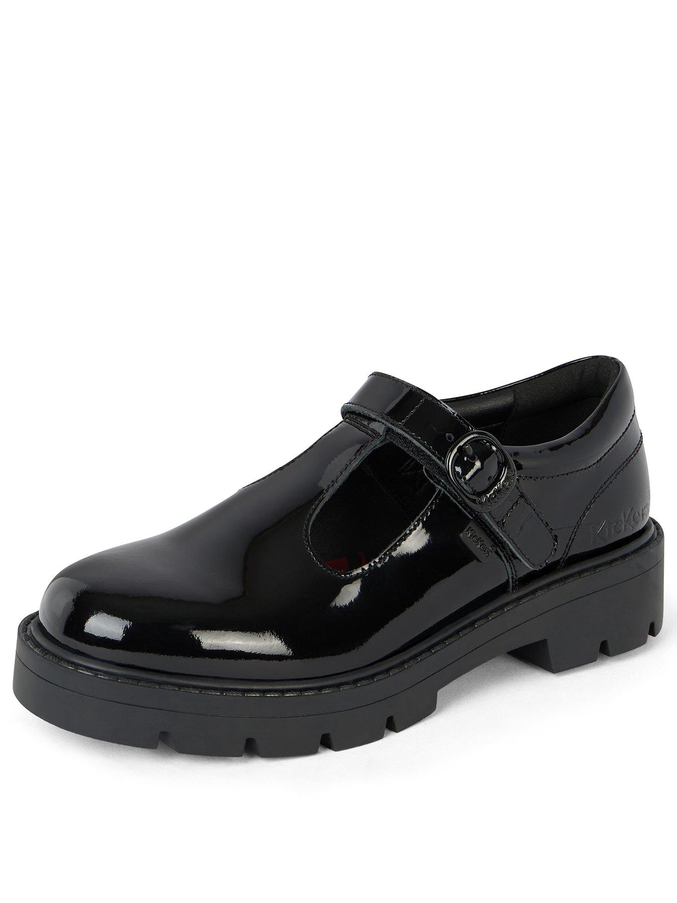  image of kickers-girls-kori-t-bar-patent-leather-school-shoe-black