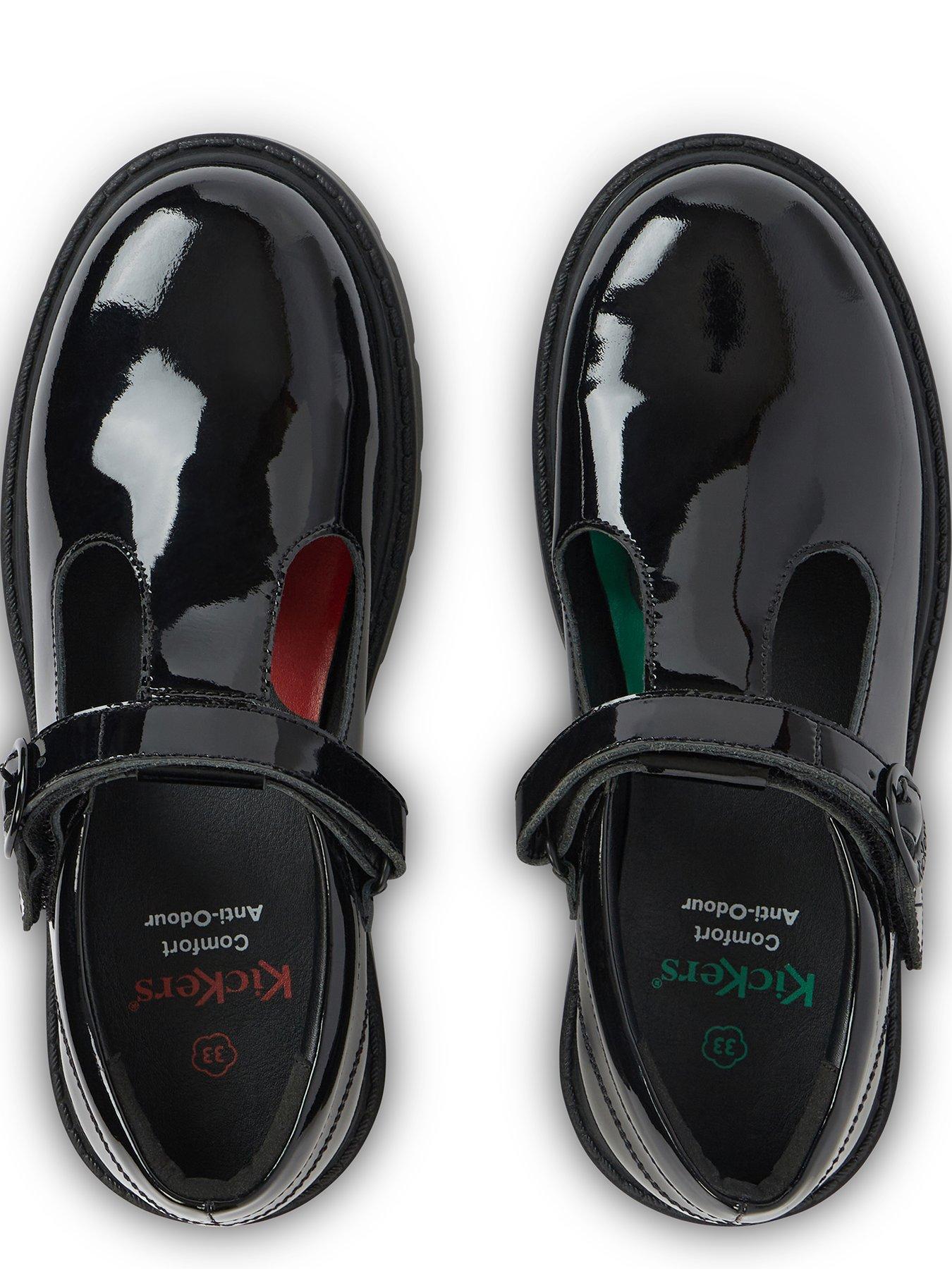  image of kickers-girls-kori-t-bar-patent-leather-school-shoe-black