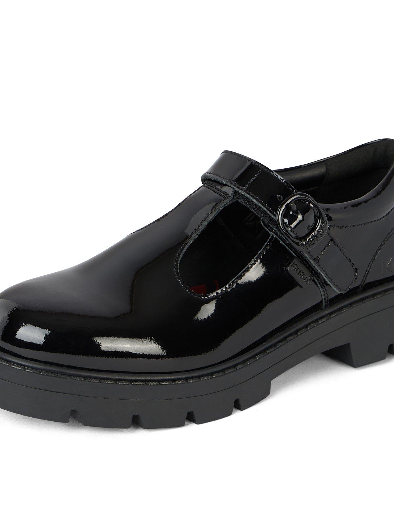  image of kickers-girls-kori-t-bar-patent-leather-school-shoe-black