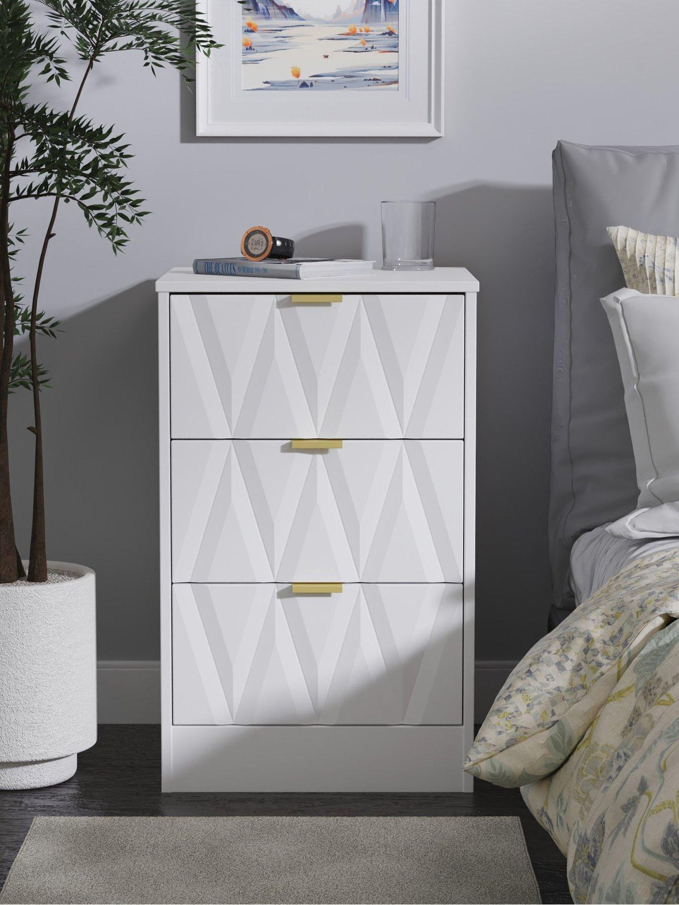 SWIFT Texas Ready Assembled 3 Drawer Bedside Chest