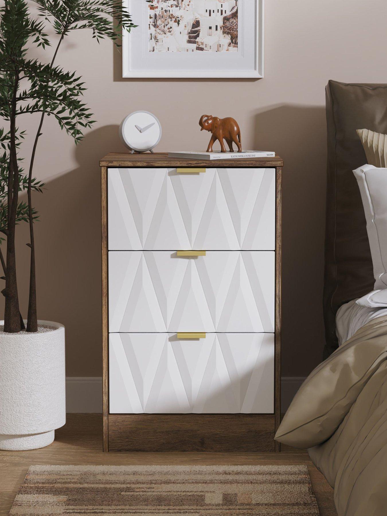 SWIFT Texas Ready Assembled 3 Drawer Bedside Chest