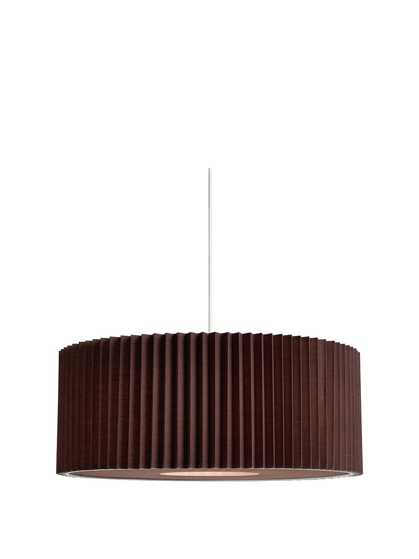 Image 2 of 7 of The Very Collection Large Knife Pleat Easy-Fit Light Shade with Diffuser &ndash; Dark Brown