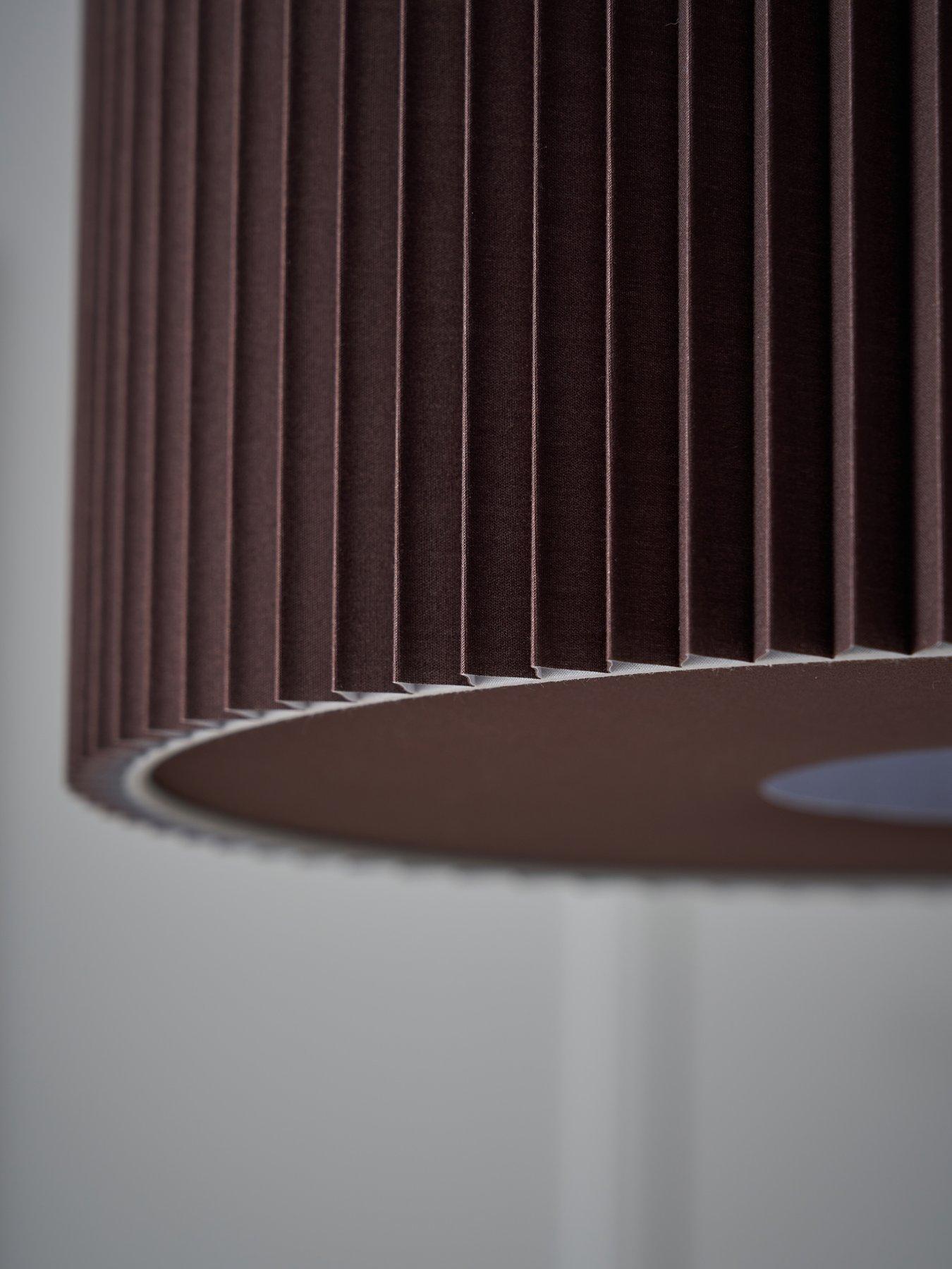 Image 3 of 7 of The Very Collection Large Knife Pleat Easy-Fit Light Shade with Diffuser &ndash; Dark Brown