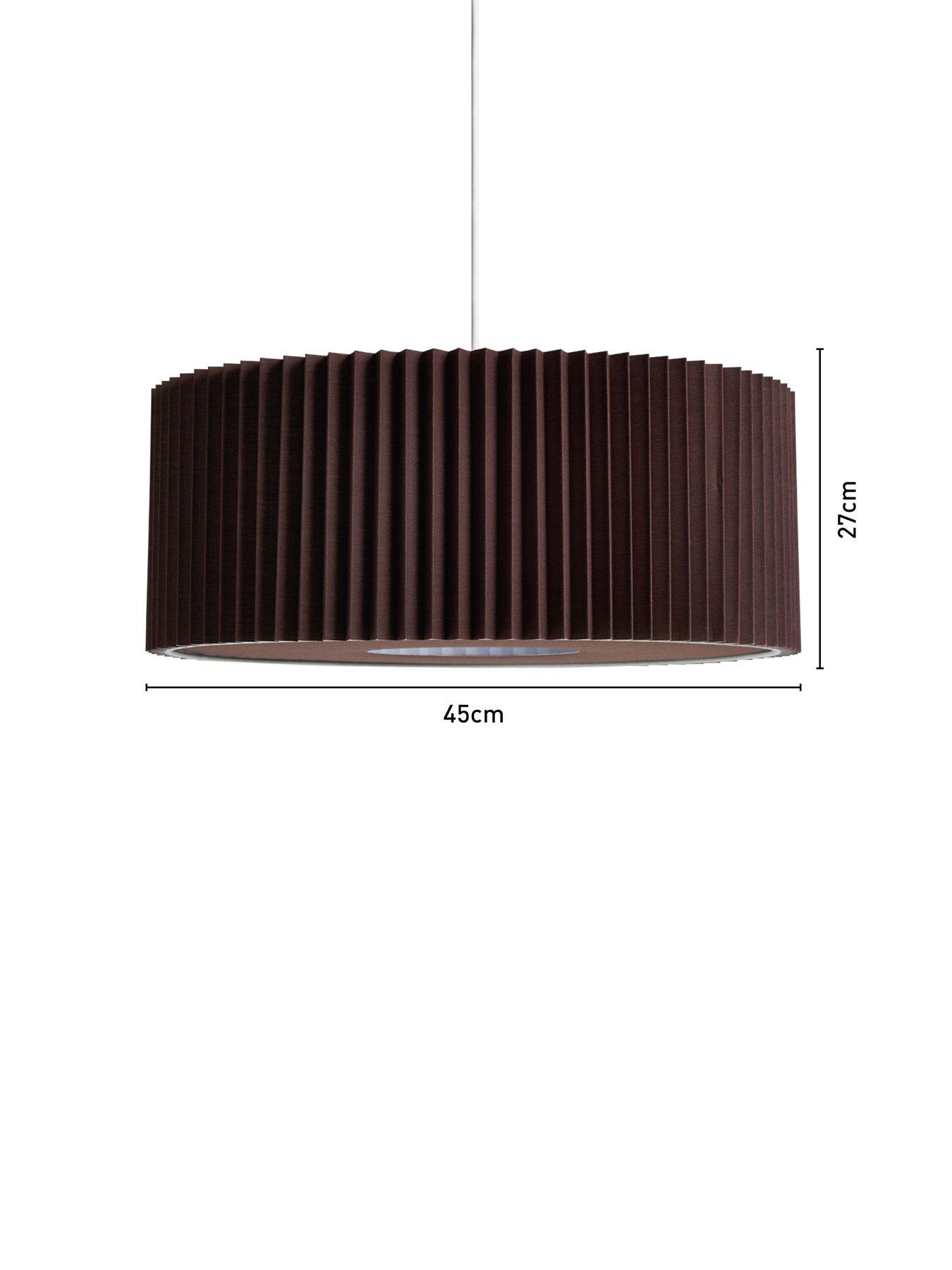 Image 7 of 7 of The Very Collection Large Knife Pleat Easy-Fit Light Shade with Diffuser &ndash; Dark Brown