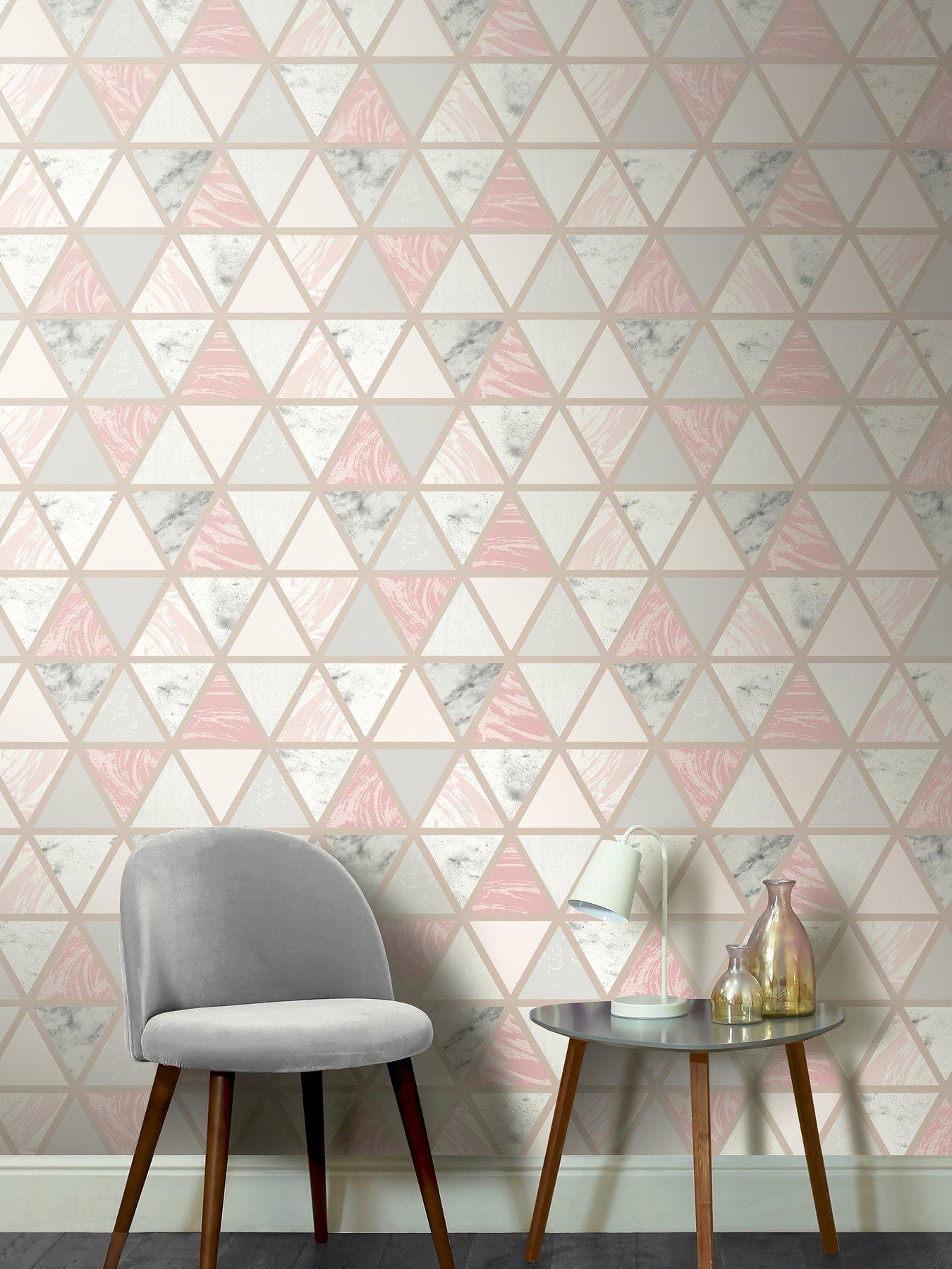 ARTHOUSE Marble Geo Pink Multi Wallpaper