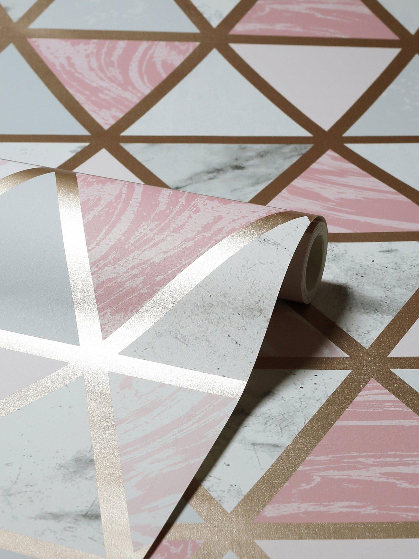 ARTHOUSE Marble Geo Pink Multi Wallpaper