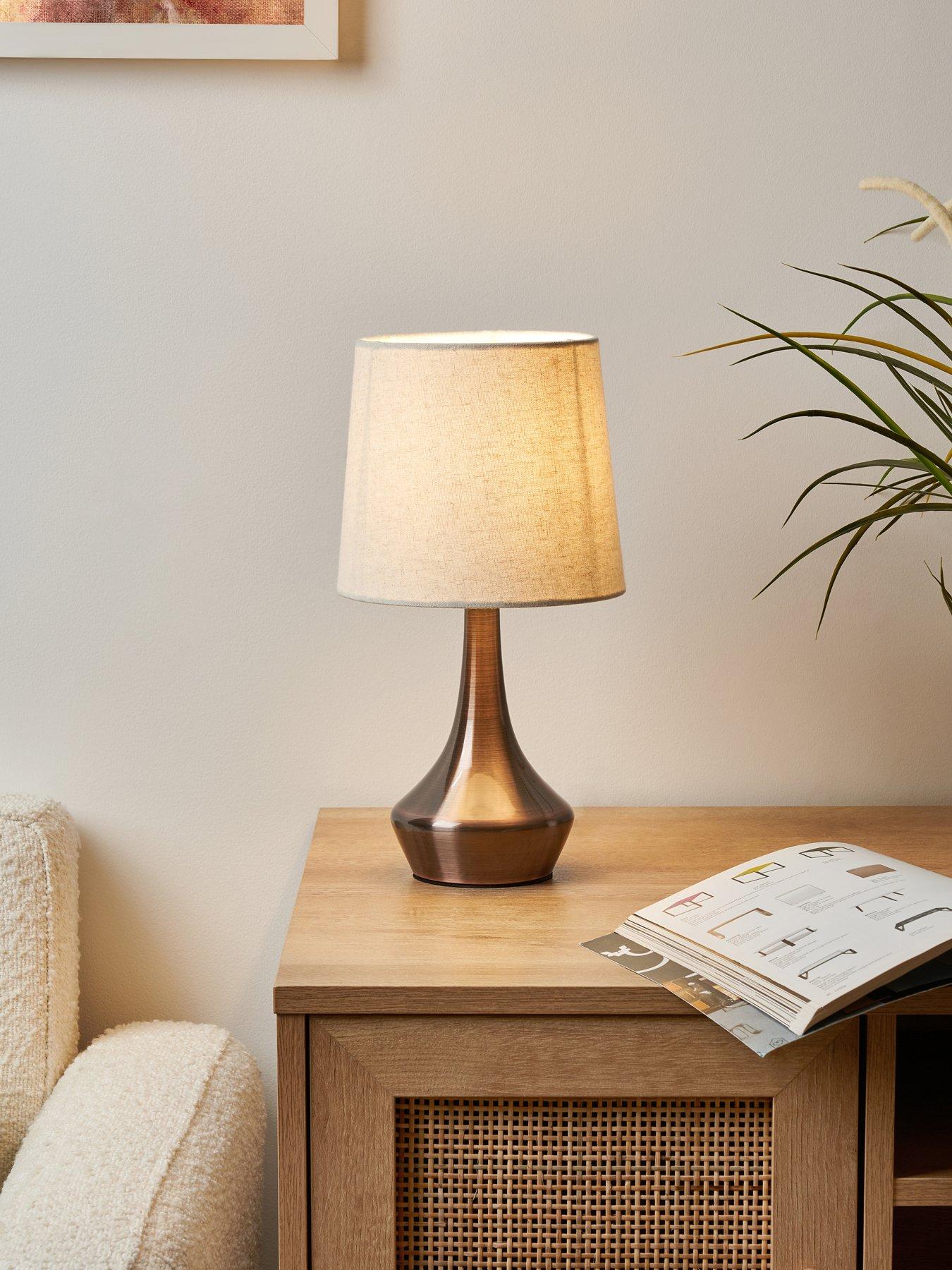 The Very Collection Small Metal Bedside Table Lamp