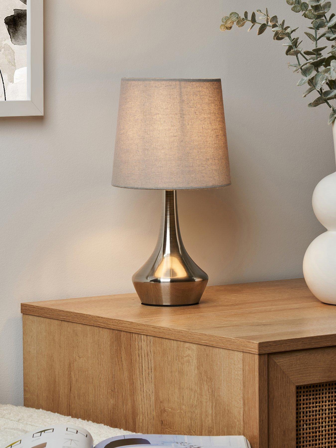 undefined Small Metal Bedside Table Lamp