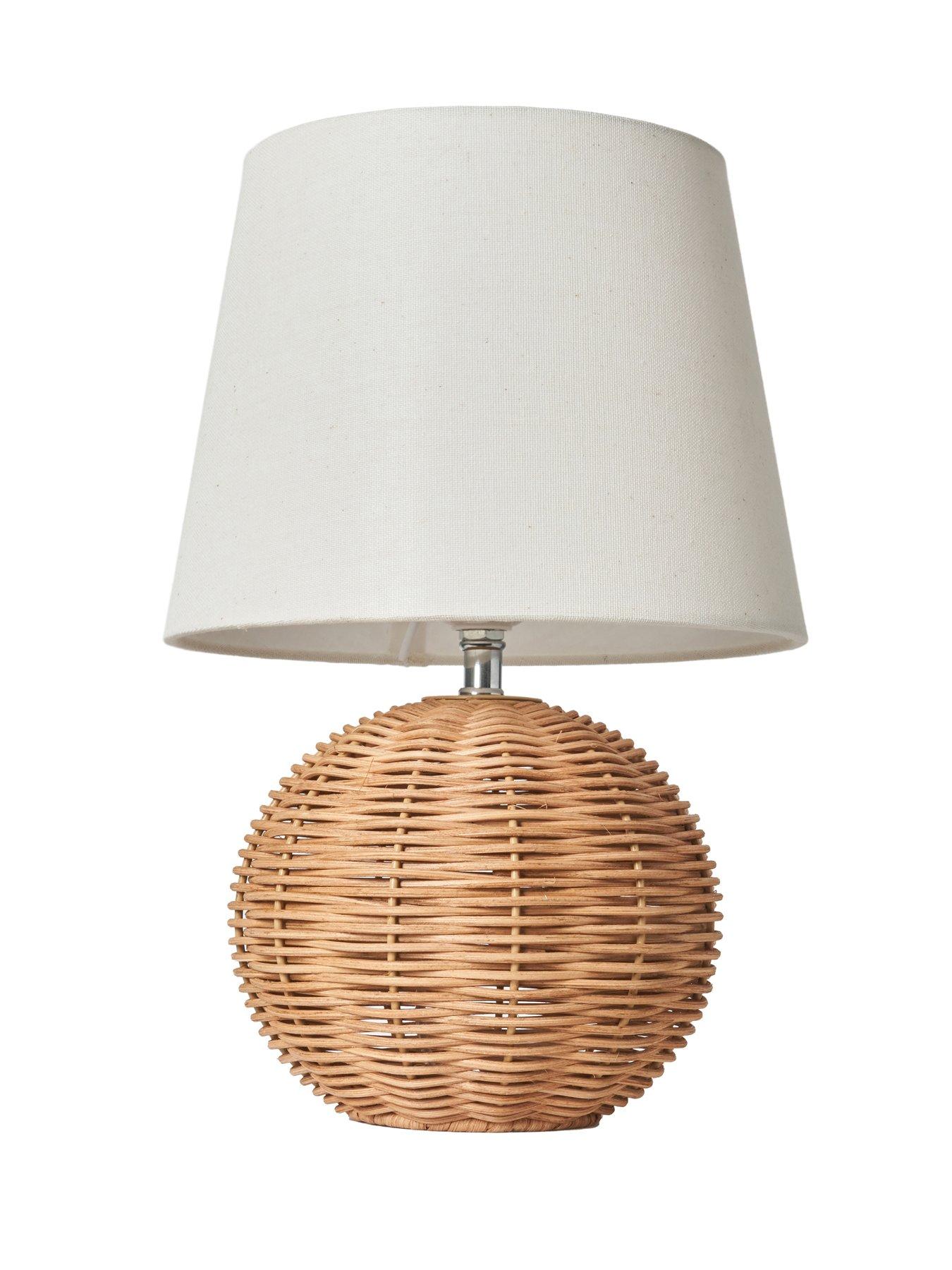 Image 3 of 6 of The Very Collection Small Rattan Bedside Table Lamp