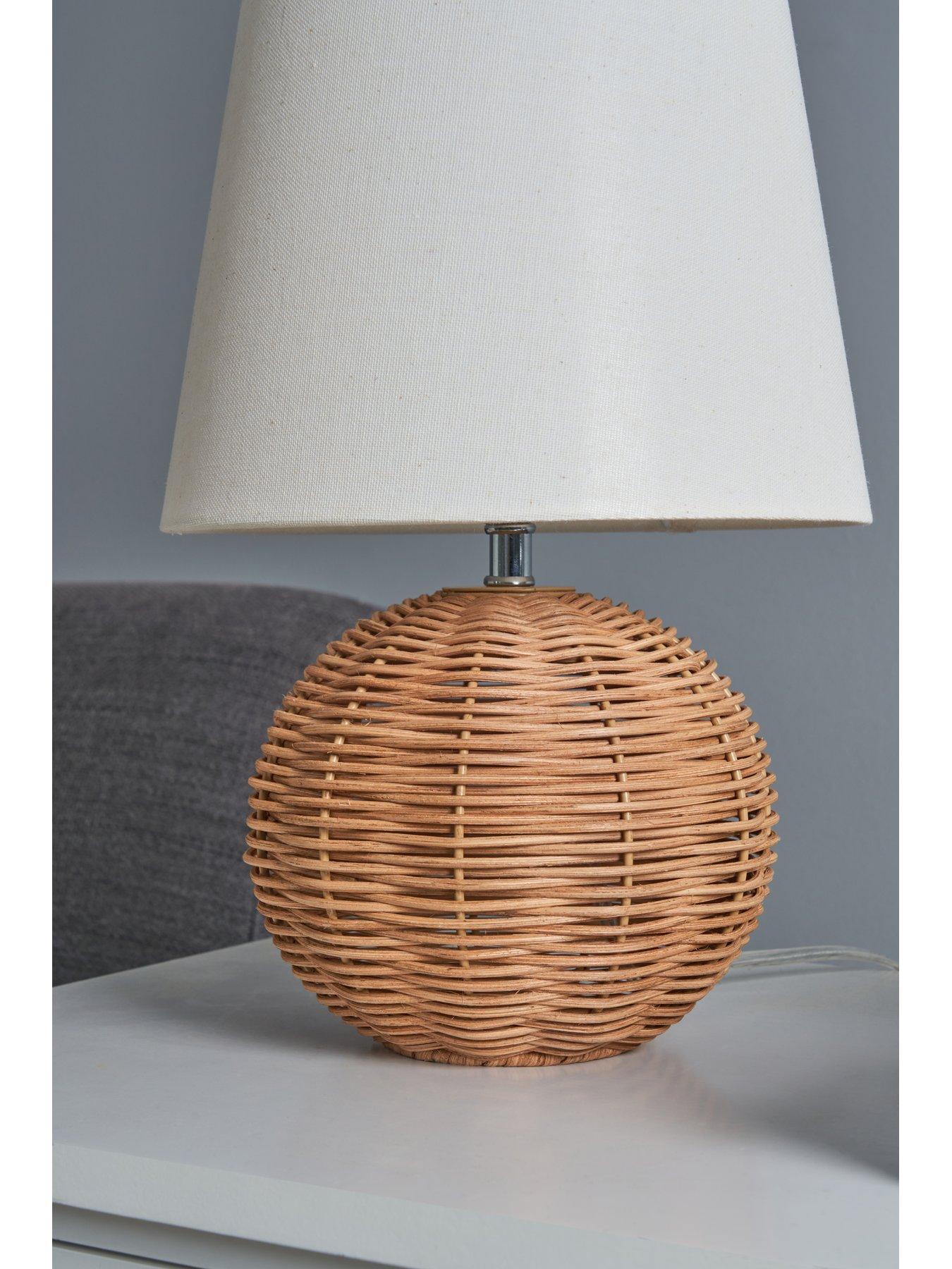 Image 5 of 6 of The Very Collection Small Rattan Bedside Table Lamp