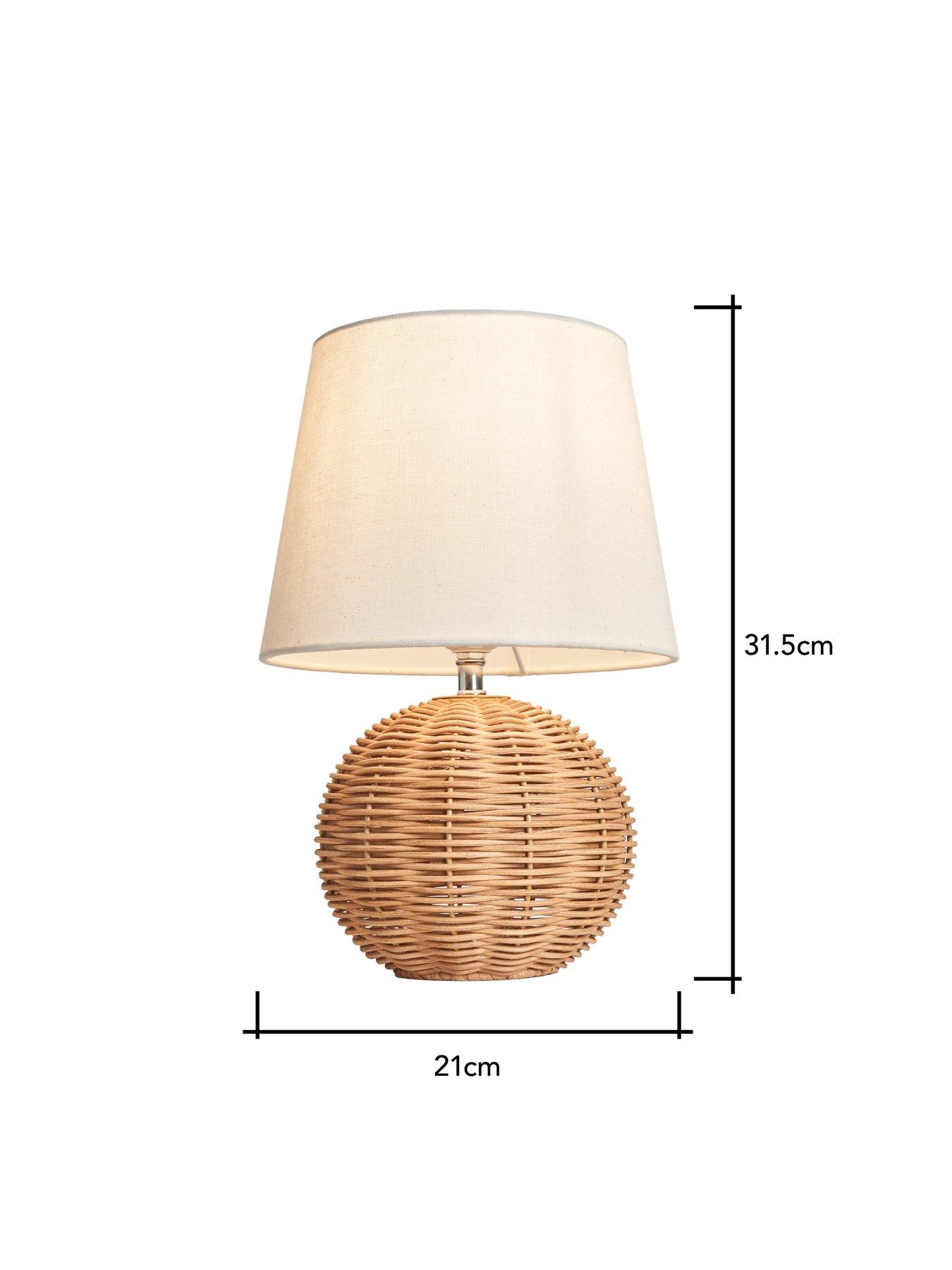 Image 6 of 6 of The Very Collection Small Rattan Bedside Table Lamp
