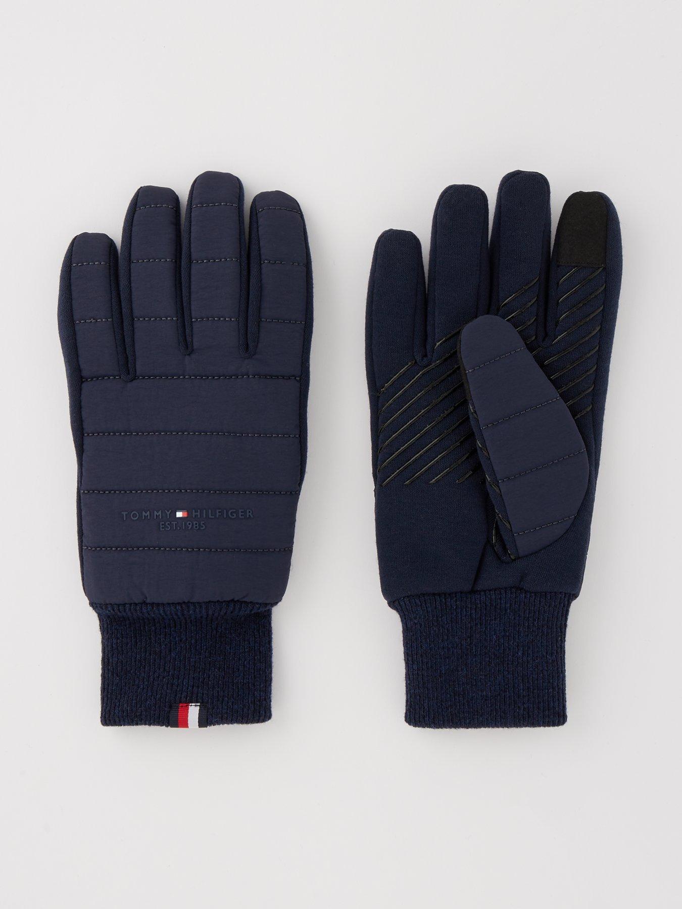 undefined Nylon Logo Knitted Gloves - Navy
