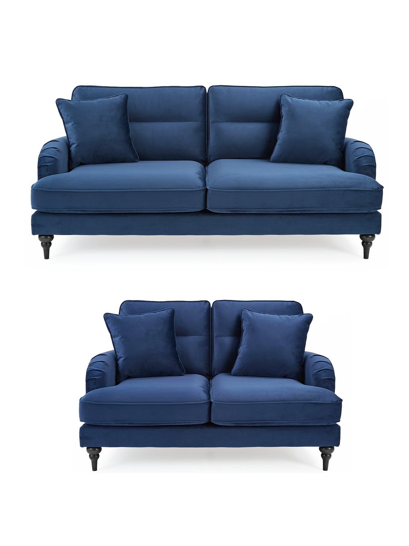 Very Home Victoria 3 + 2 Seater Fabric Sofa Set (Buy  &  SAVE!) - Navy - FSC® Certified